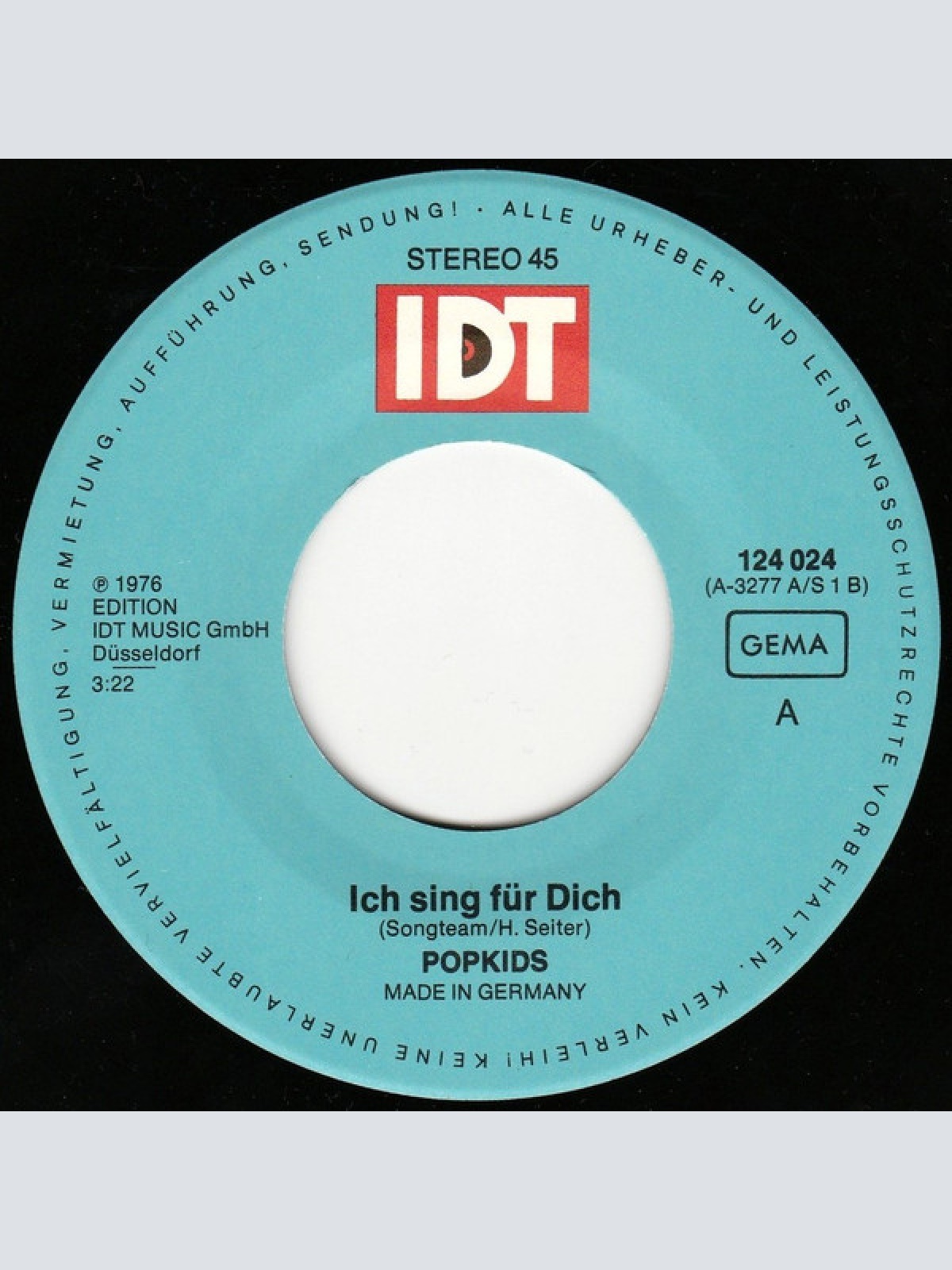 Vinyl / Popkids* - Ich Sing Für Dich / Melodie Der Welt
