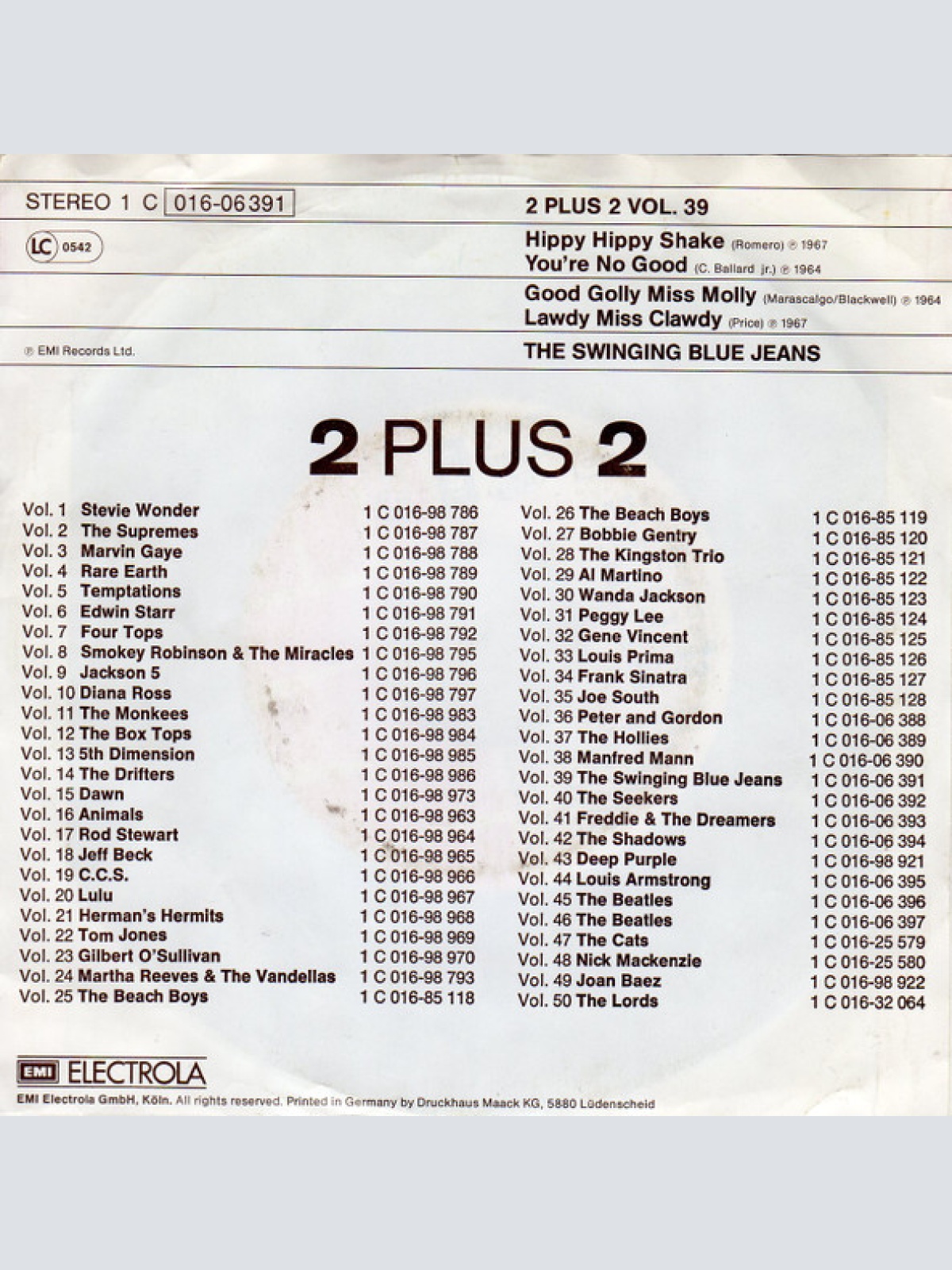 Vinyl / The Swinging Blue Jeans - Hippy Hippy Shake / You're No Good / Good Golly Miss Molly / Lawdy Miss Clawdy