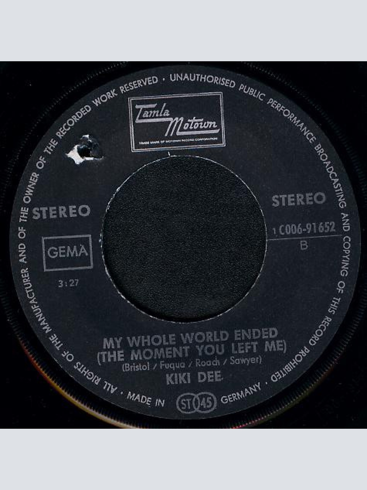 Vinyl / Kiki Dee - The Day Will Come Between Sunday And Monday / My Whole World Ended (The Moment You Left Me)