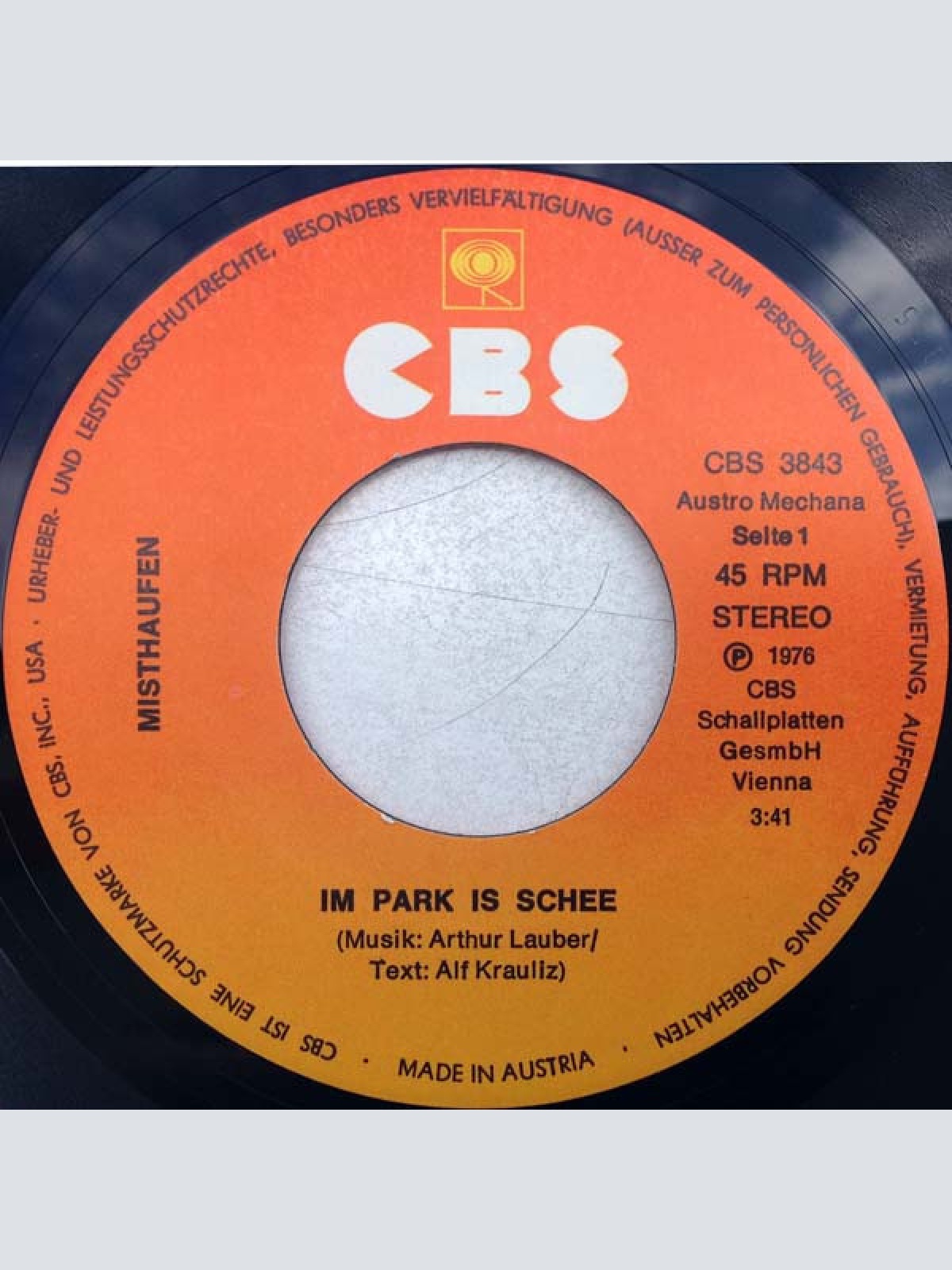 Vinyl / Misthaufen - Im Park Is Schee / Wer Haglich Is Bleibt Üba