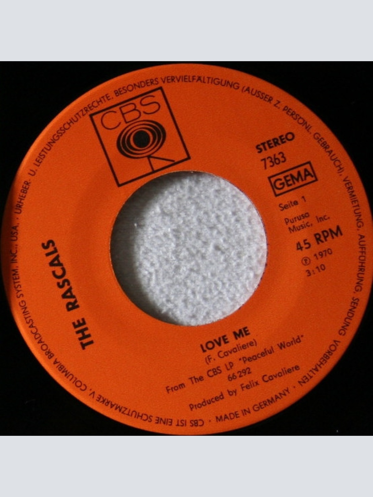 Vinyl / The Rascals - Love Me