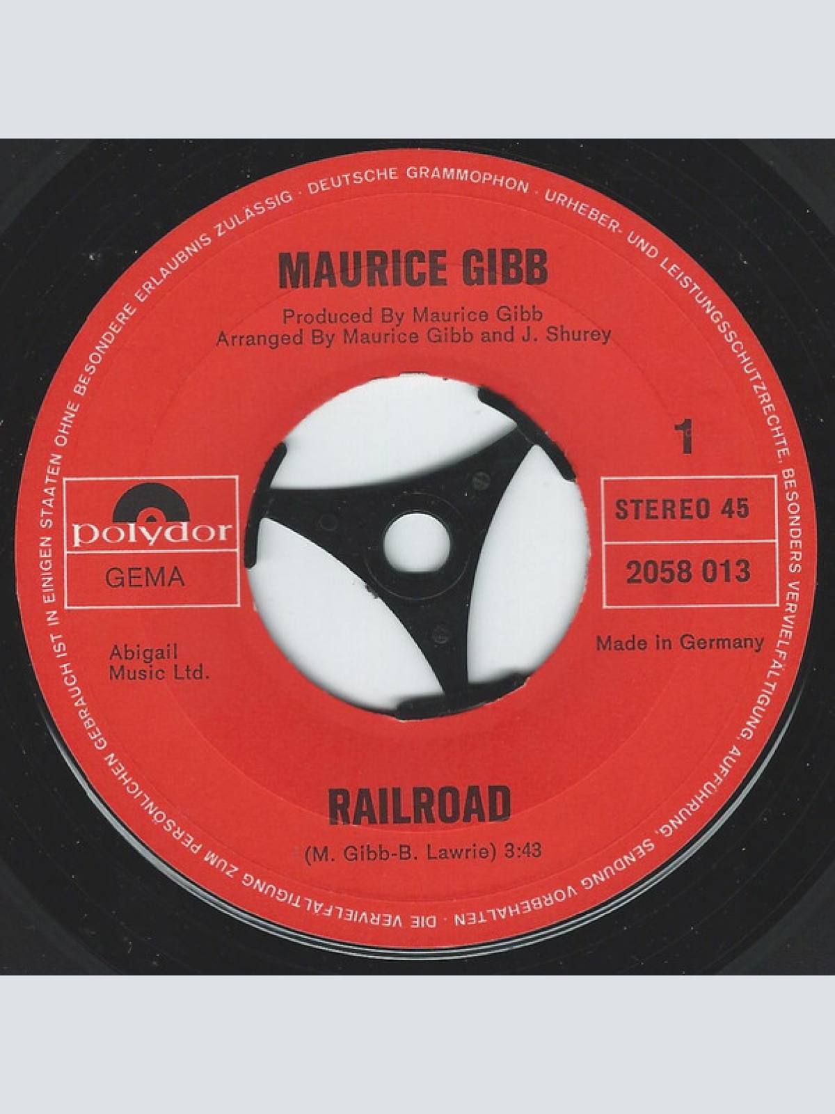 Vinyl / Maurice Gibb - Railroad / I've Come Back