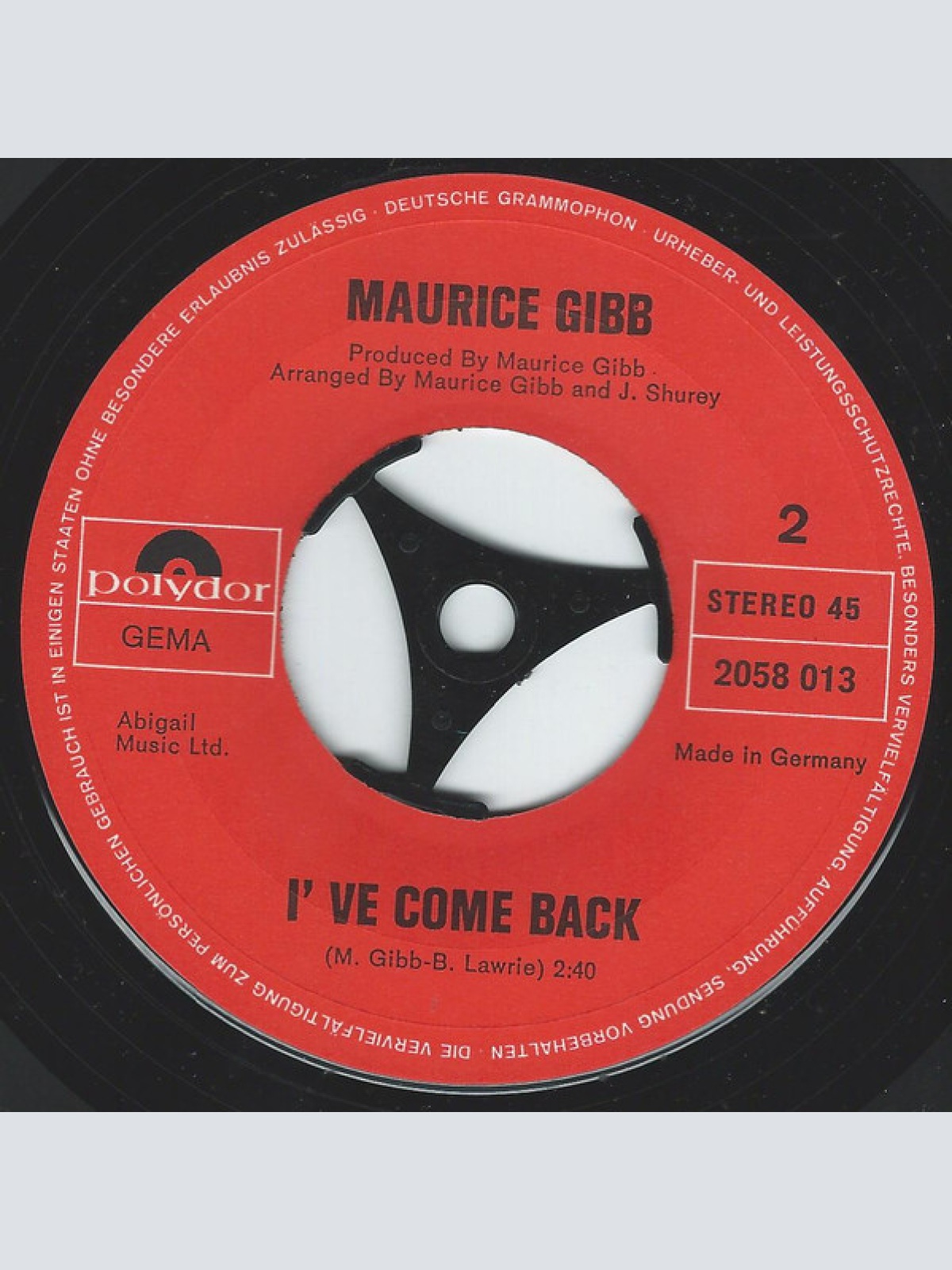 Vinyl / Maurice Gibb - Railroad / I've Come Back