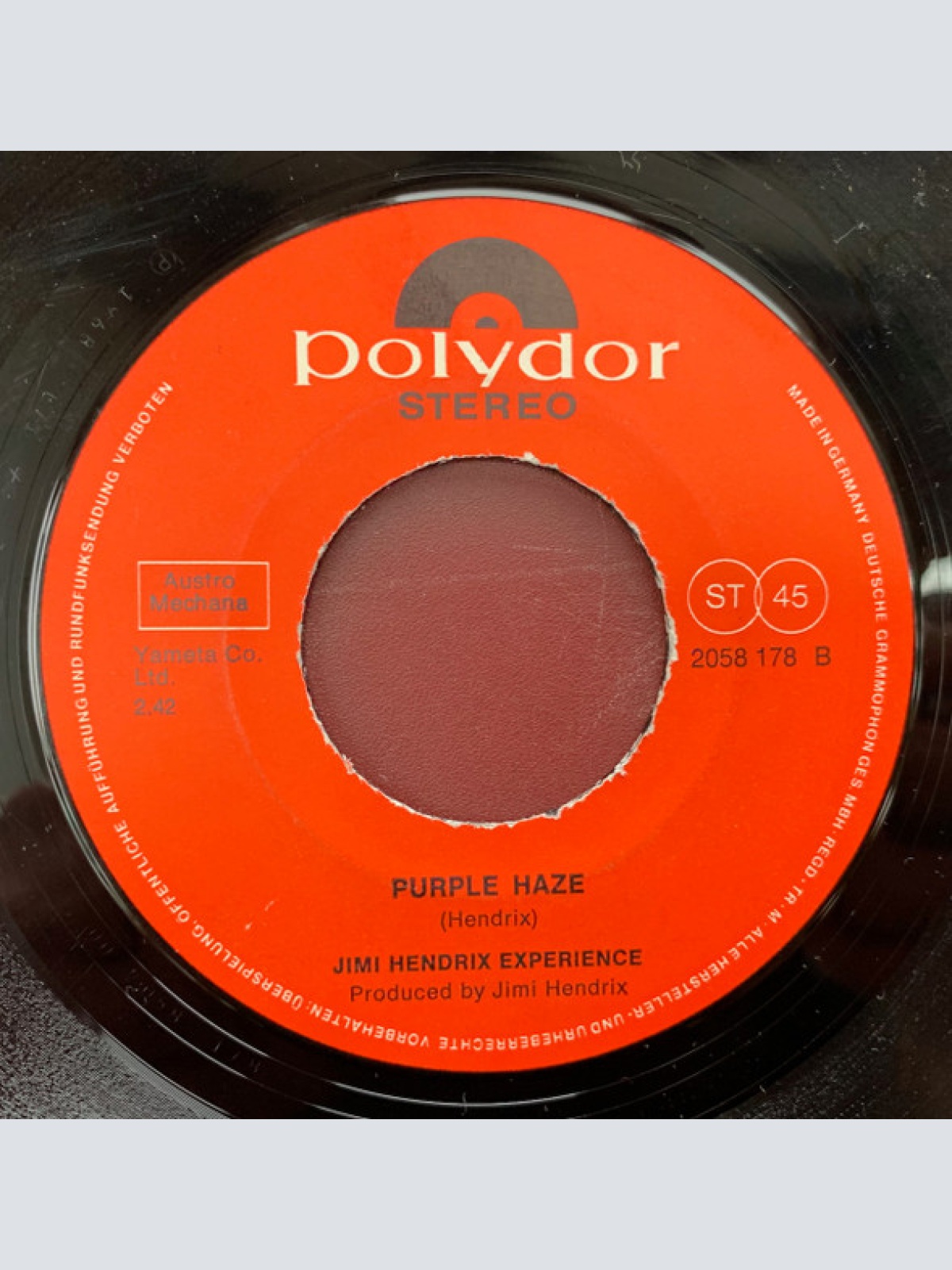 Vinyl / The Jimi Hendrix Experience - Gypsy Eyes / Purple Haze