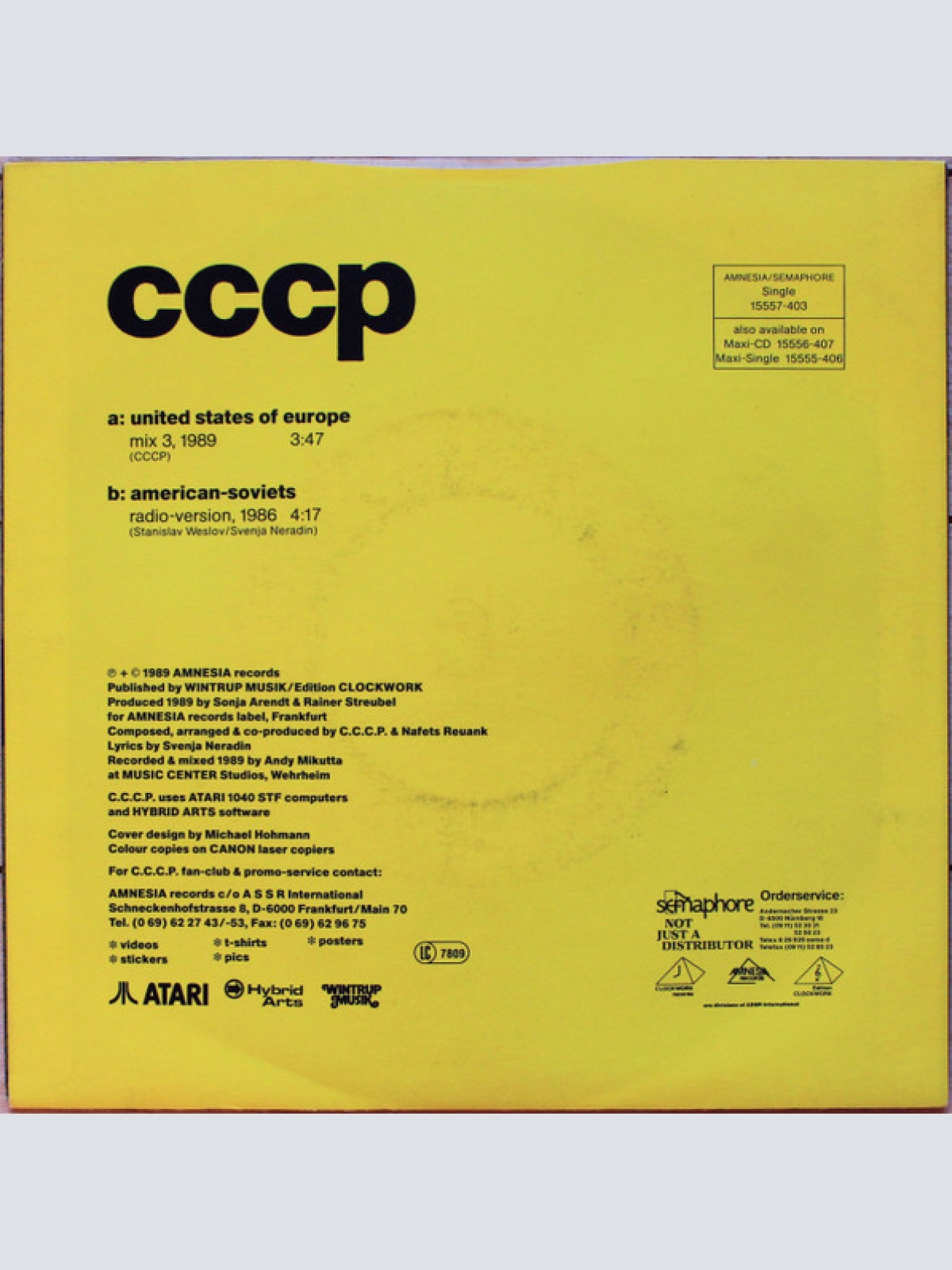 Vinyl / CCCP* - United States Of Europe