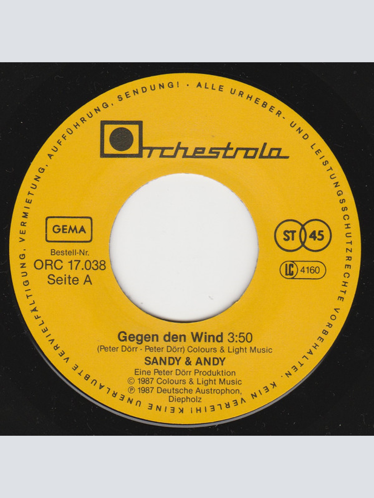 Vinyl / Sandy & Andy - Gegen Den Wind / Liebe Macht Stark