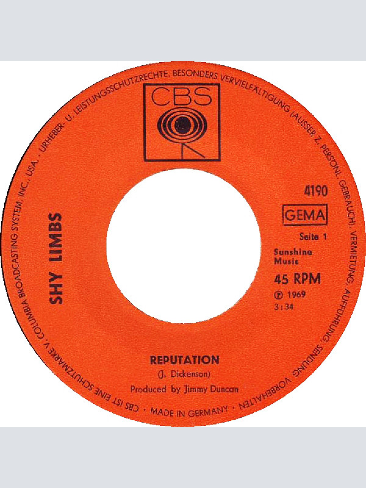 Vinyl / Shy Limbs - Reputation