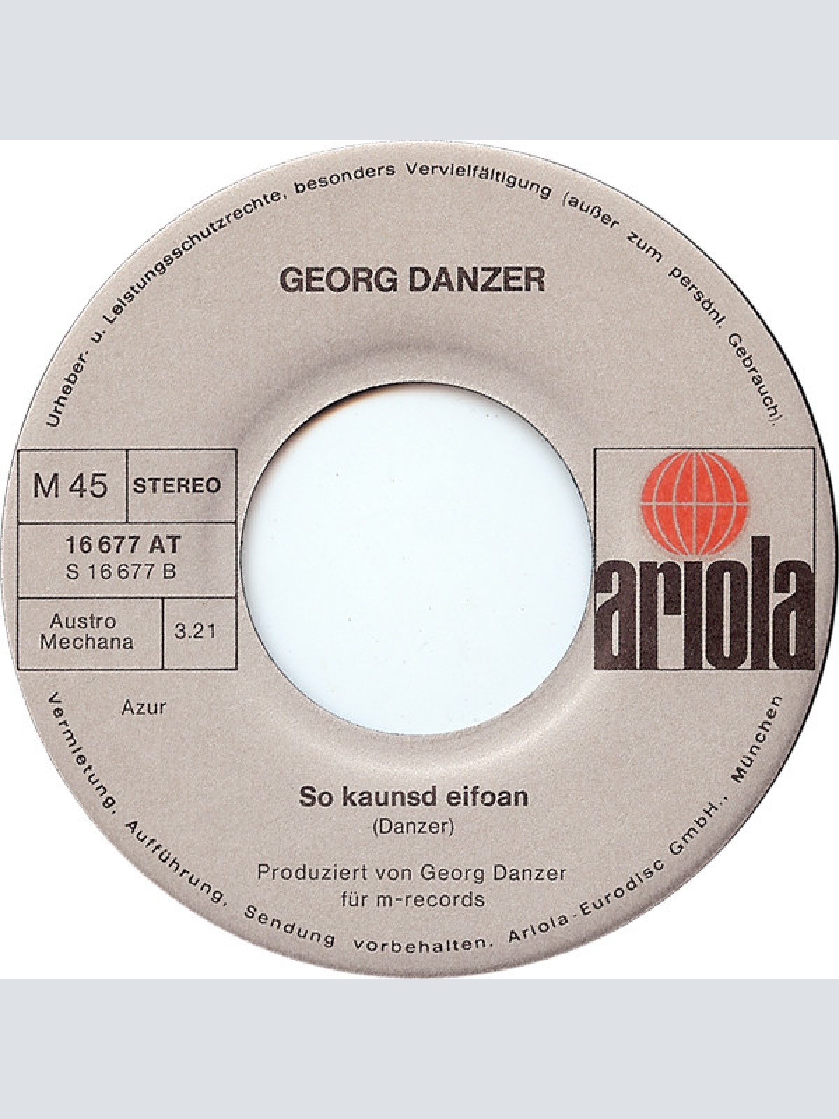Vinyl / Georg Danzer - So A Dodl Mid Da Rodl