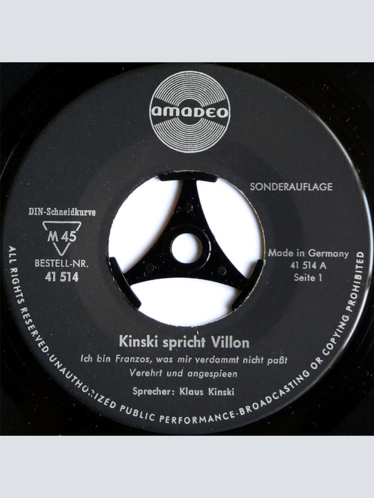 Vinyl / Kinski* Spricht Villon* - Kinski Spricht Villon