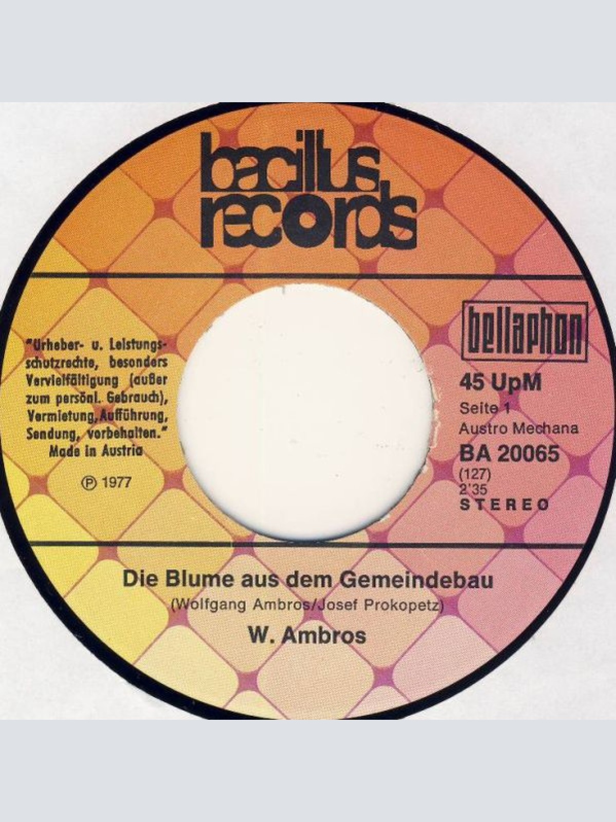 Vinyl / W. Ambros* - Die Blume Aus Dem Gemeindebau