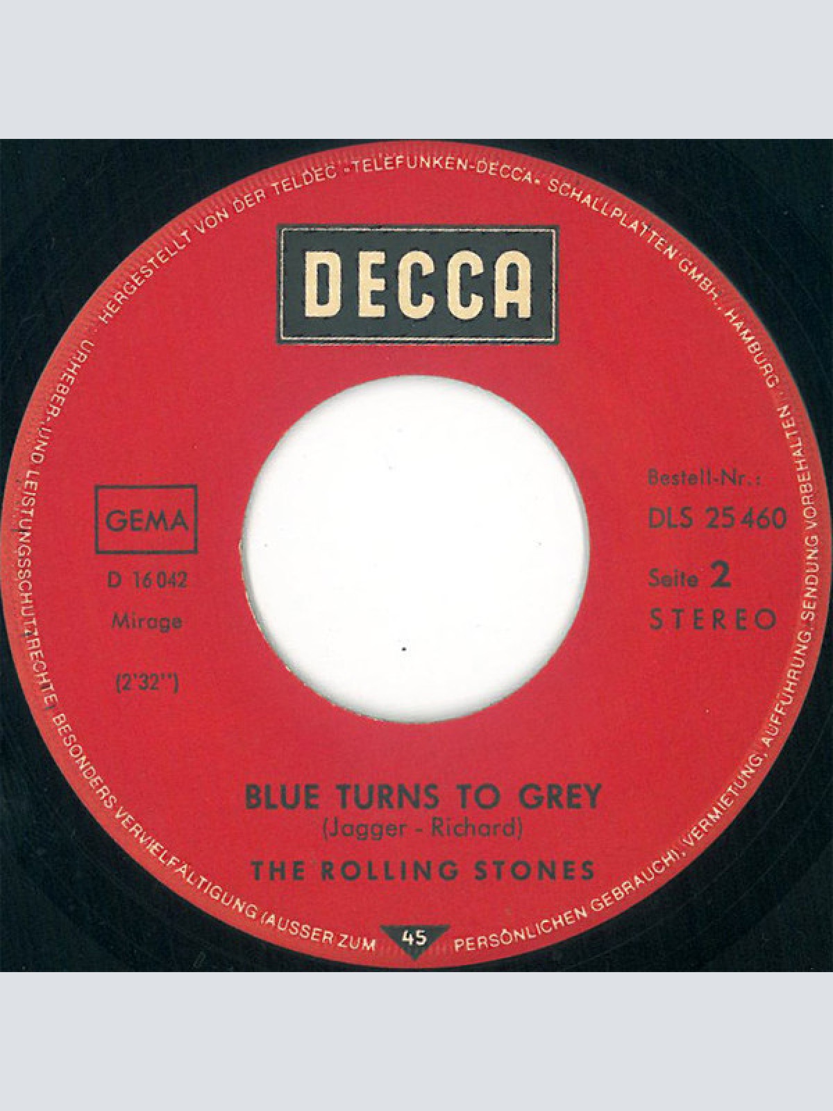 Vinyl / The Rolling Stones - Look What You've Done / Blue Turns To Grey