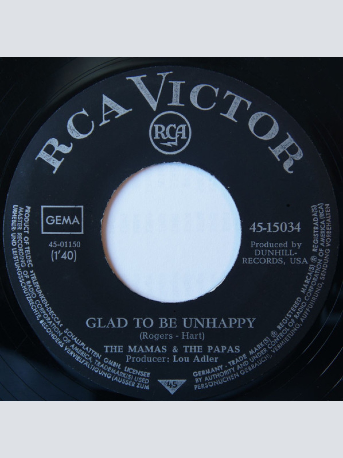 Vinyl / The Mamas & The Papas - Glad To Be Unhappy