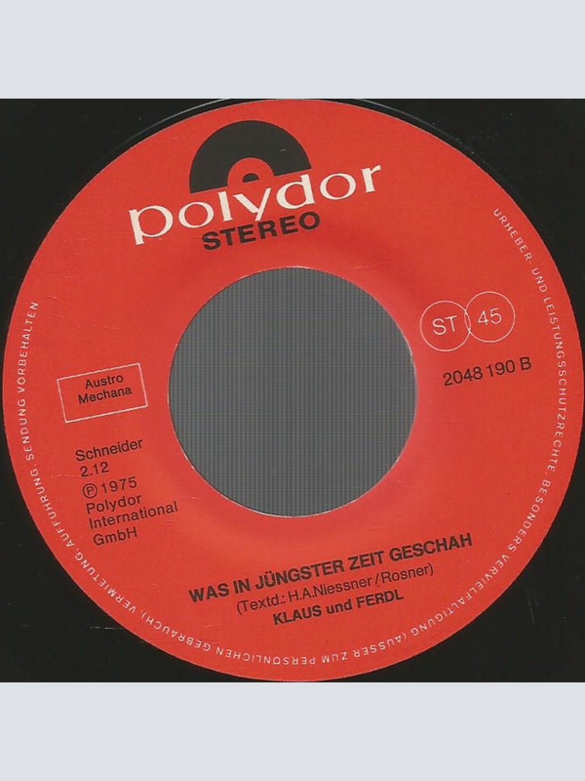 Vinyl / Klaus Und Ferdl - Im Wald Und Auf Der Heidi / Was In Jüngster Zeit Geschah