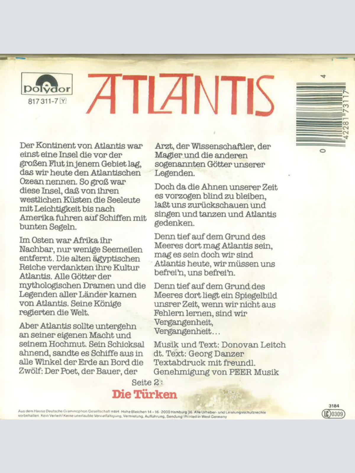 Vinyl / Georg Danzer & Band - Atlantis