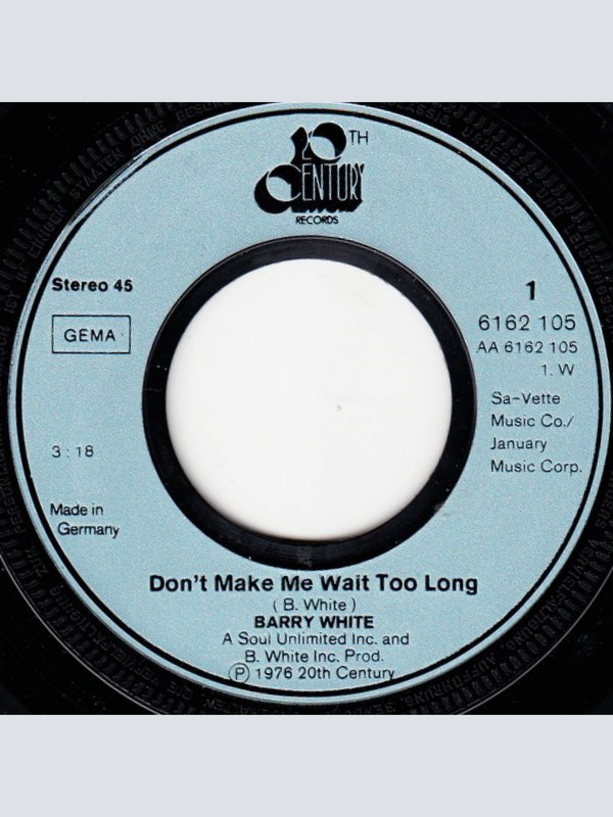 Vinyl / Barry White - Don't Make Me Wait Too Long
