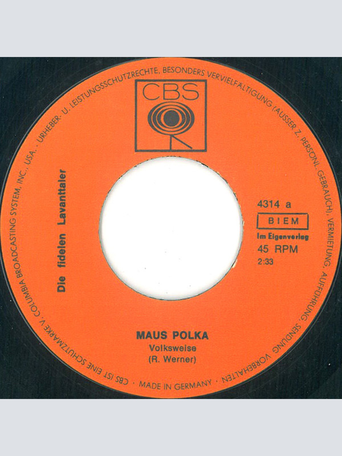 Vinyl / Die Fidelen Lavantaler* - Mauspolka / Zurück Zur Heimat