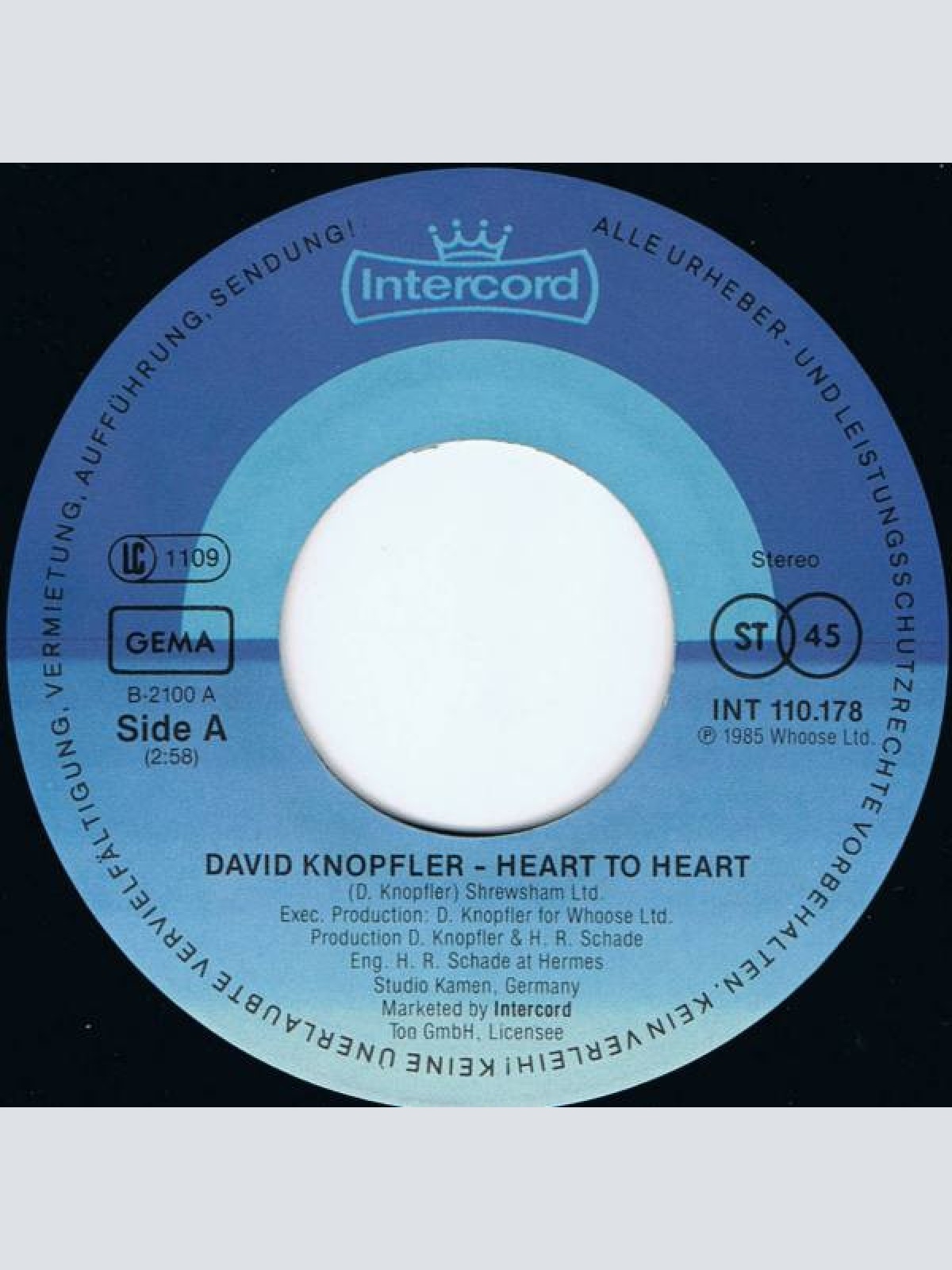 Vinyl / David Knopfler - Heart To Heart • Double Dealing
