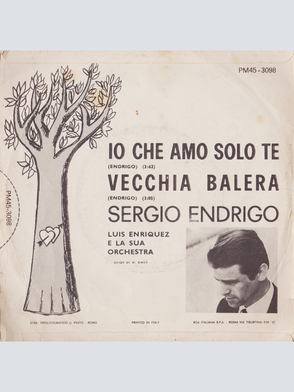 Vinyl / Sergio Endrigo - Io Che Amo Solo Te