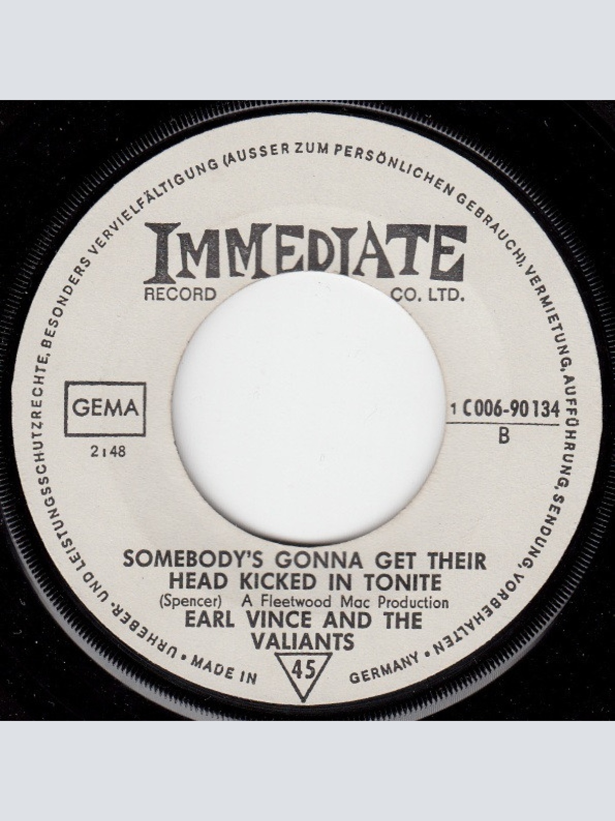 Vinyl / Fleetwood Mac / Earl Vince And The Valiants* - Man Of The World / Somebody's Gonna Get Their Head Kicked In Tonite