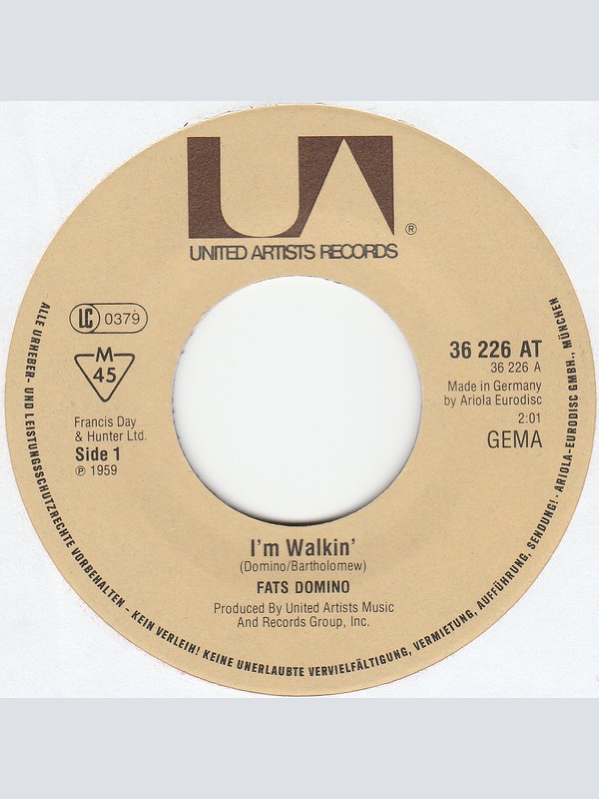 Vinyl / Fats Domino - I'm Walking