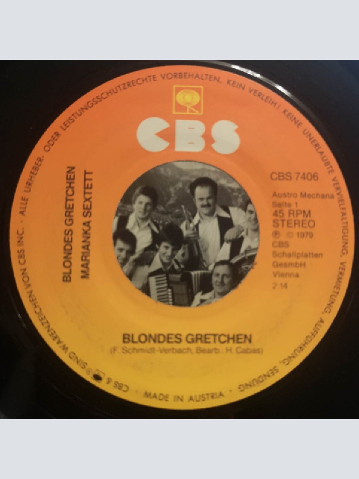 Vinyl / Marianka Sextett - Blondes Gretchen / Nimm Dir Ein Bisserl Noch Zeit
