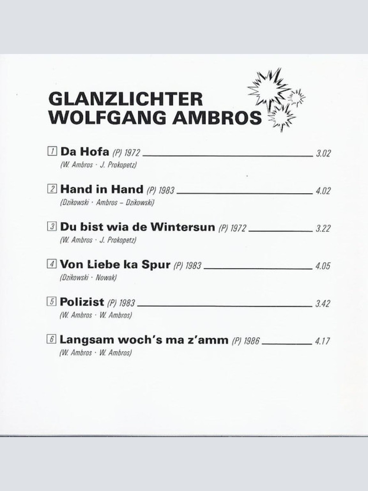CD / W.Ambros* - Glanzlichter