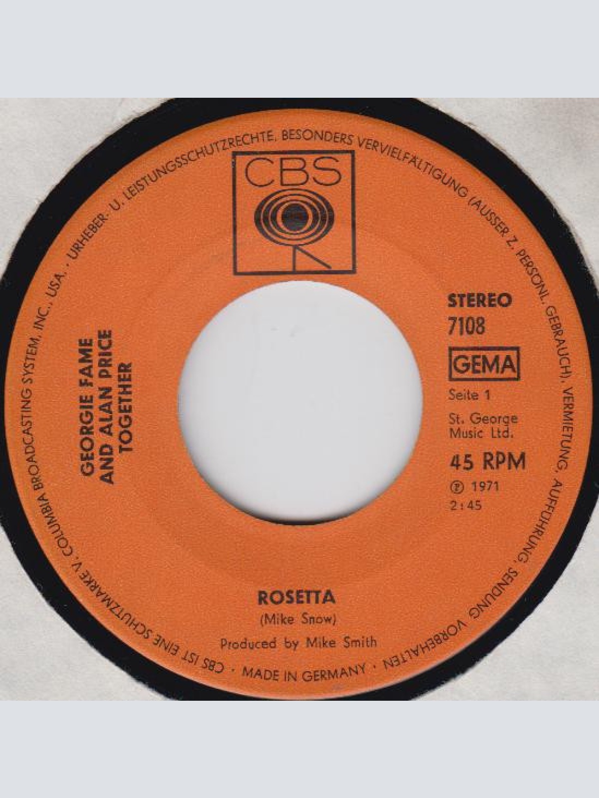 Vinyl / Georgie Fame And Alan Price - Rosetta