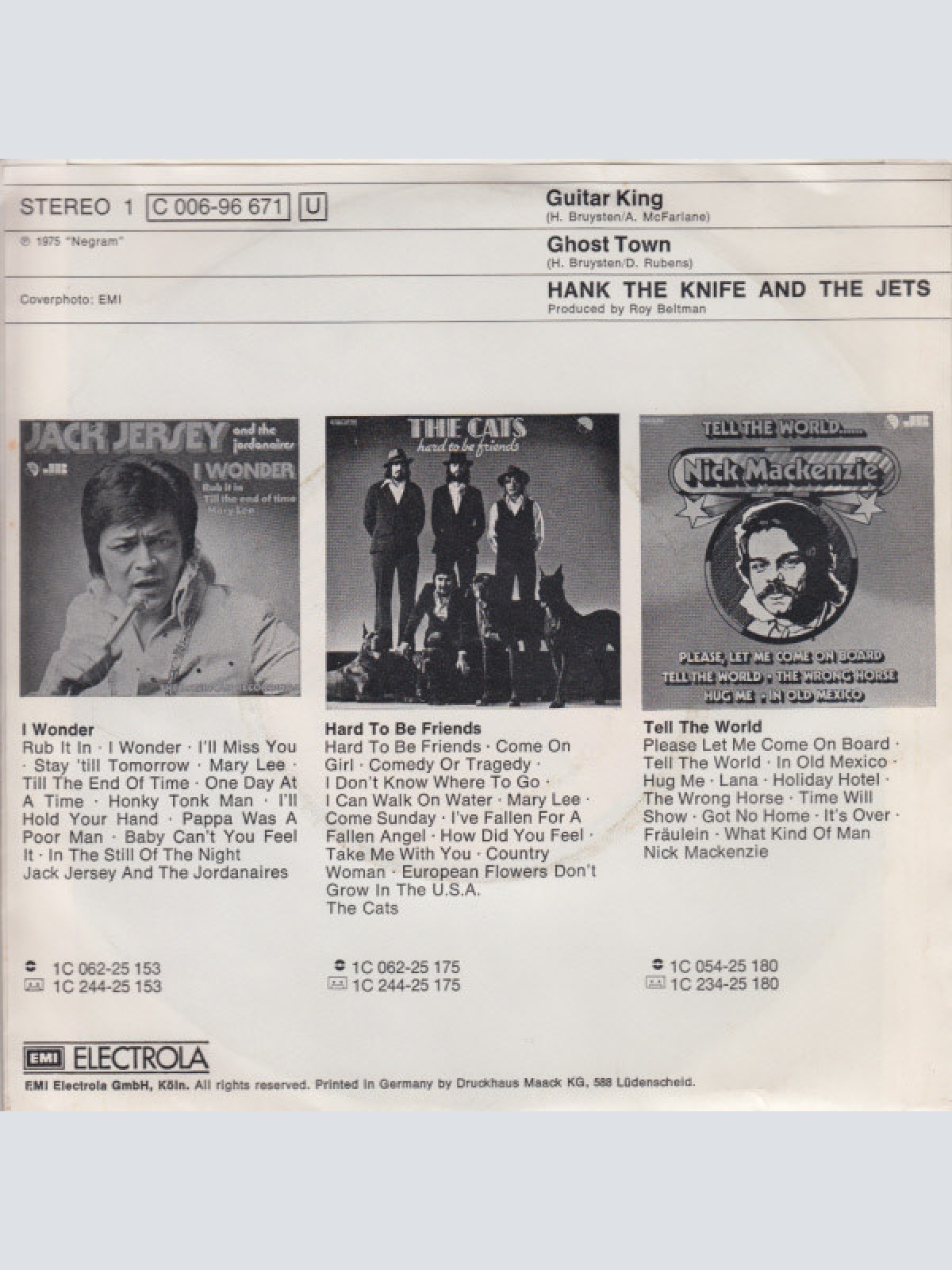 Vinyl / Hank The Knife And The Jets - Guitar King