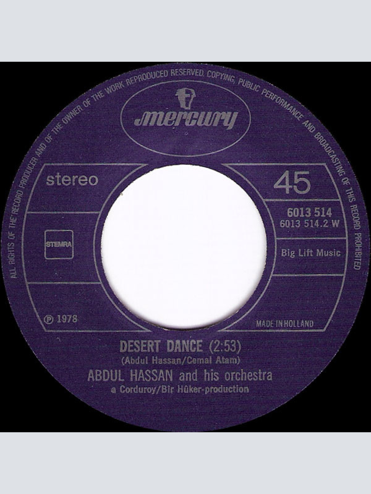 Vinyl / The Abdul Hassan Orchestra* - Arabian Affair / Desert Dance