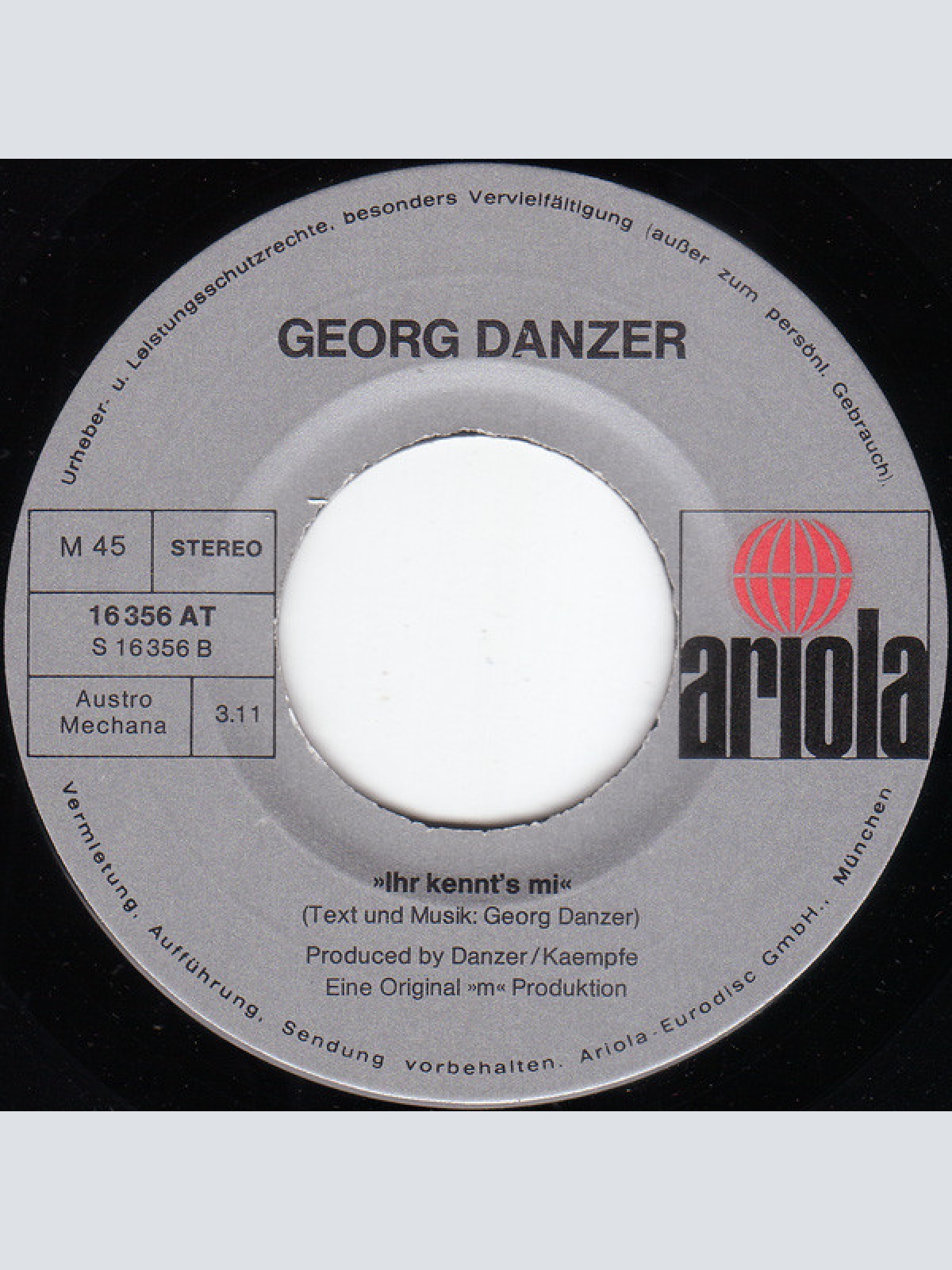 Vinyl / Georg Danzer - Jö Schau / Ihr Kents Mi