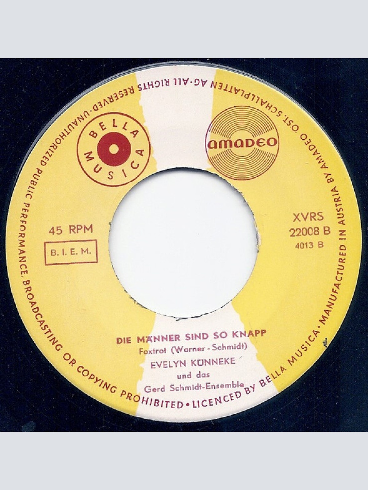 Vinyl / Evelyn Künneke - Ich Mache Mir 'Nen Schlitz In's Kleid / Die Männer Sind So Knapp