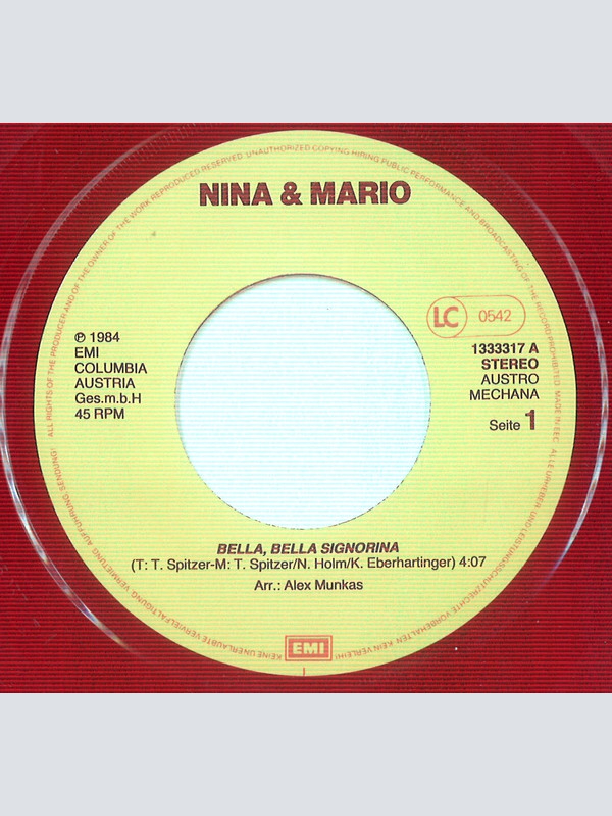 Vinyl / Nina* E Mario* - Bella, Bella Signorina