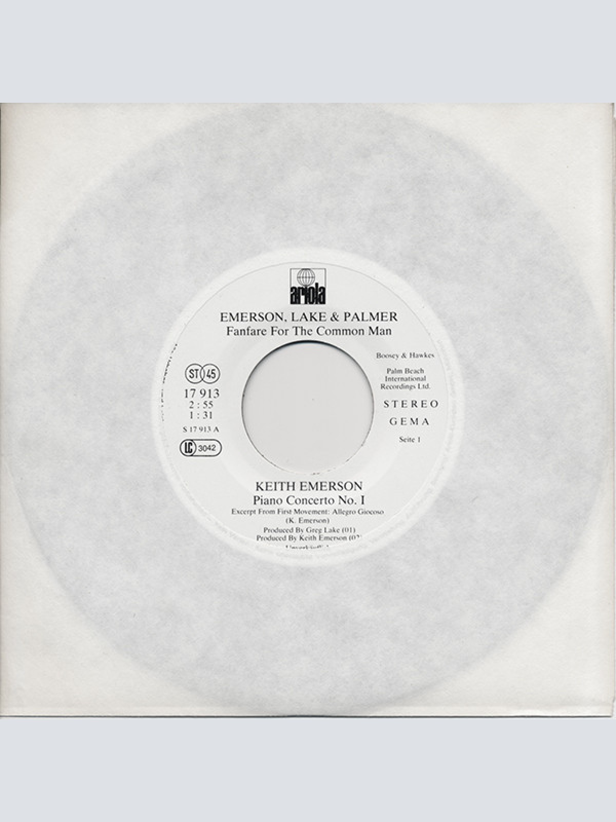 Vinyl / Emerson Lake & Palmer* - Excerpts From Works