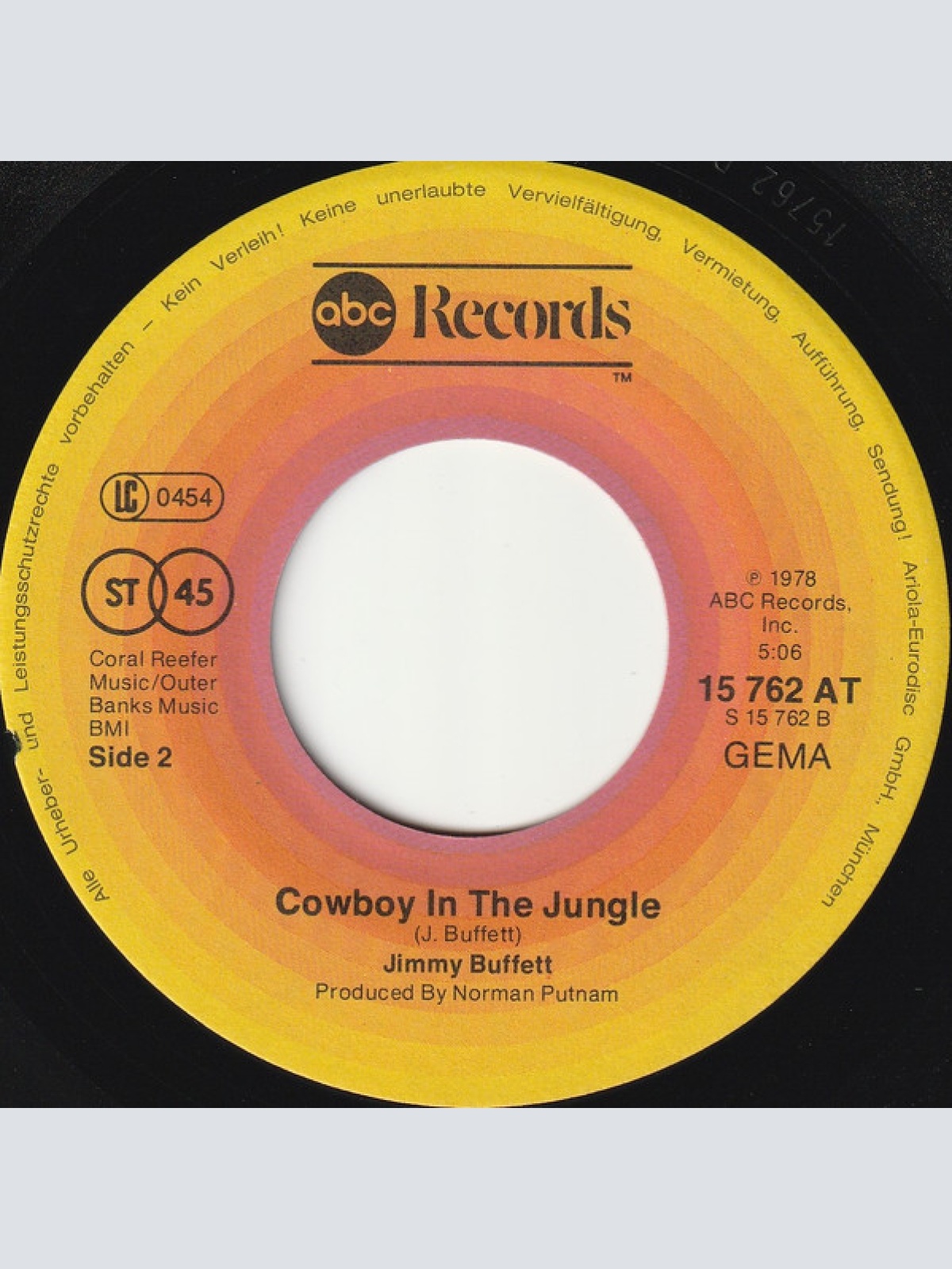 Vinyl / Jimmy Buffett - Livingston Saturday Night