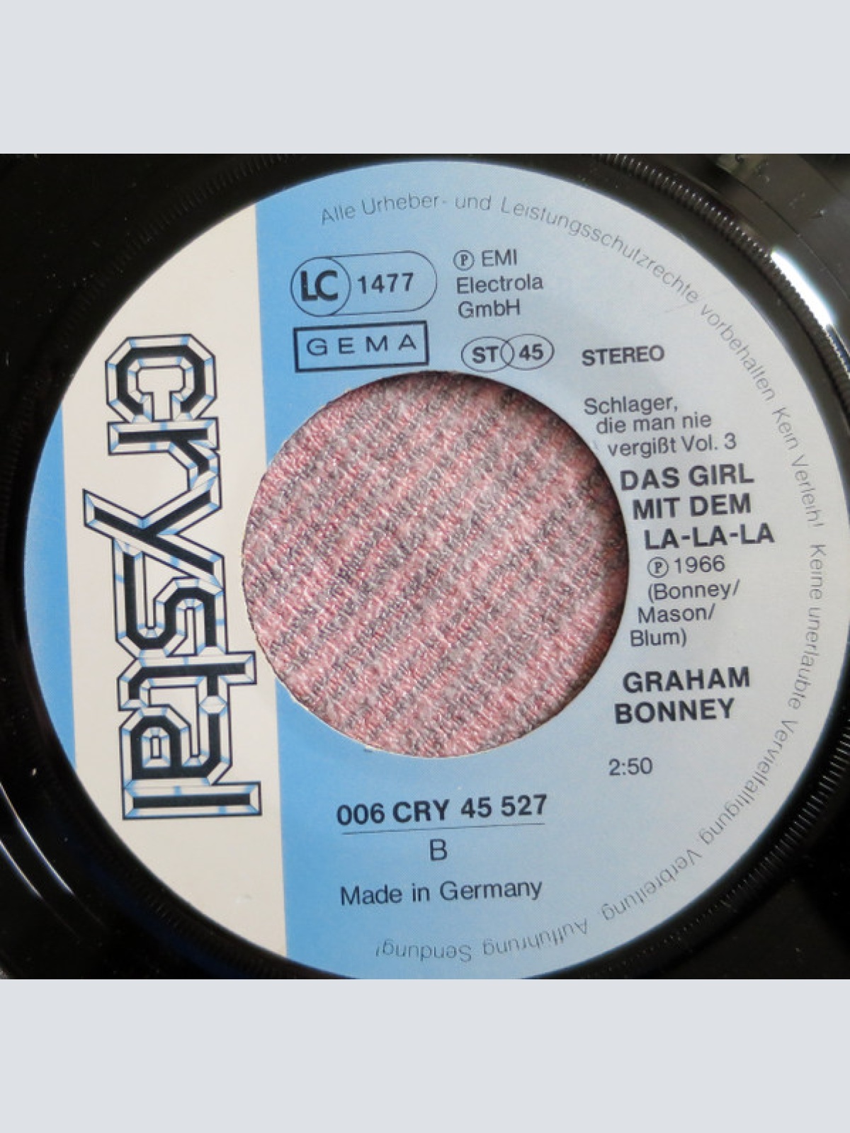 Vinyl / Graham Bonney - Wähle 3-3-3 / Das Girl Mit Dem La La La