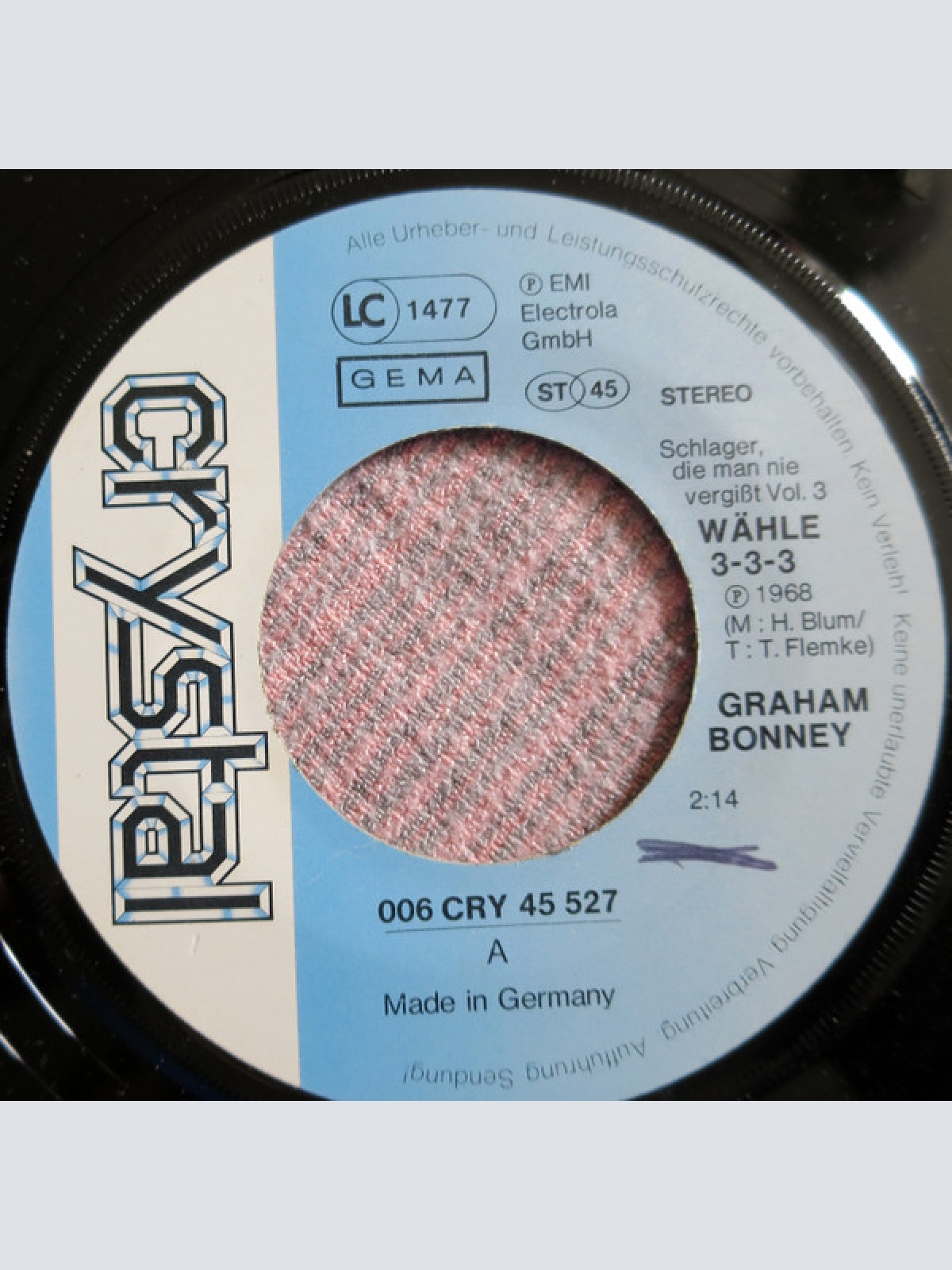 Vinyl / Graham Bonney - Wähle 3-3-3 / Das Girl Mit Dem La La La