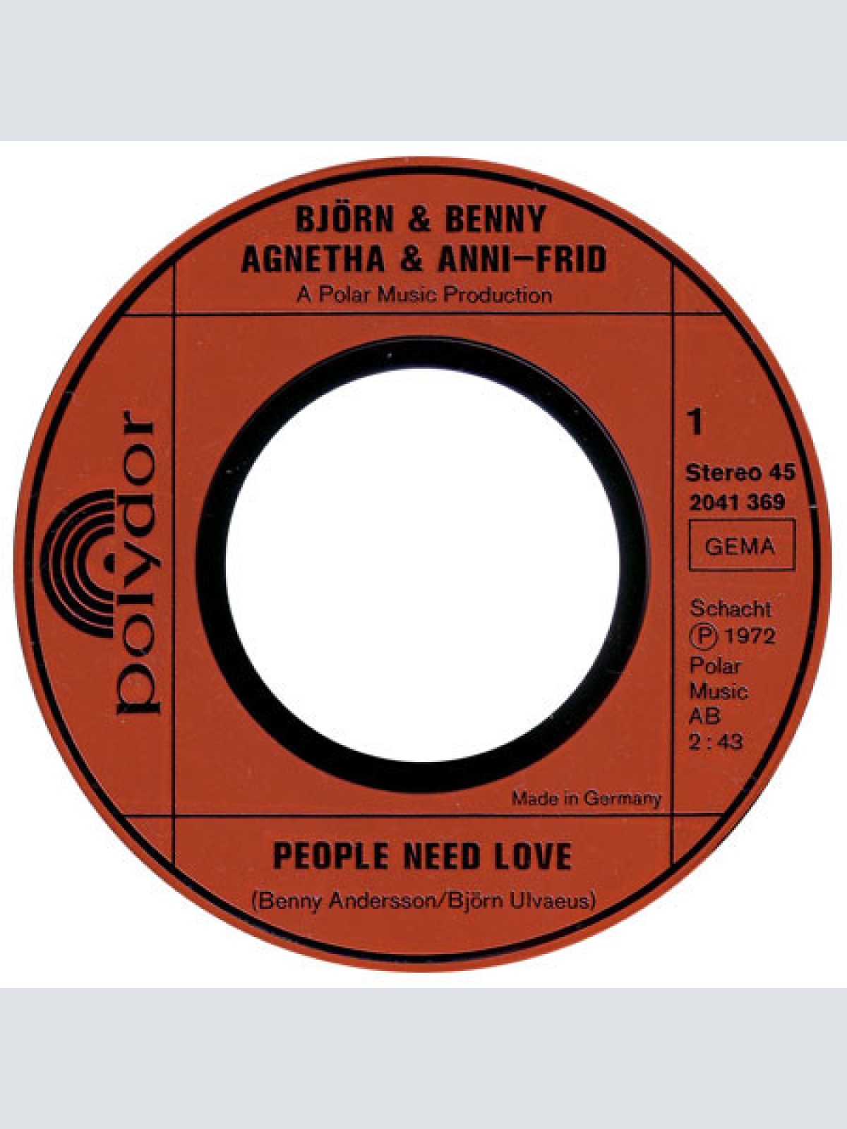 Vinyl / Björn & Benny, Agnetha & Anni-Frid - People Need Love