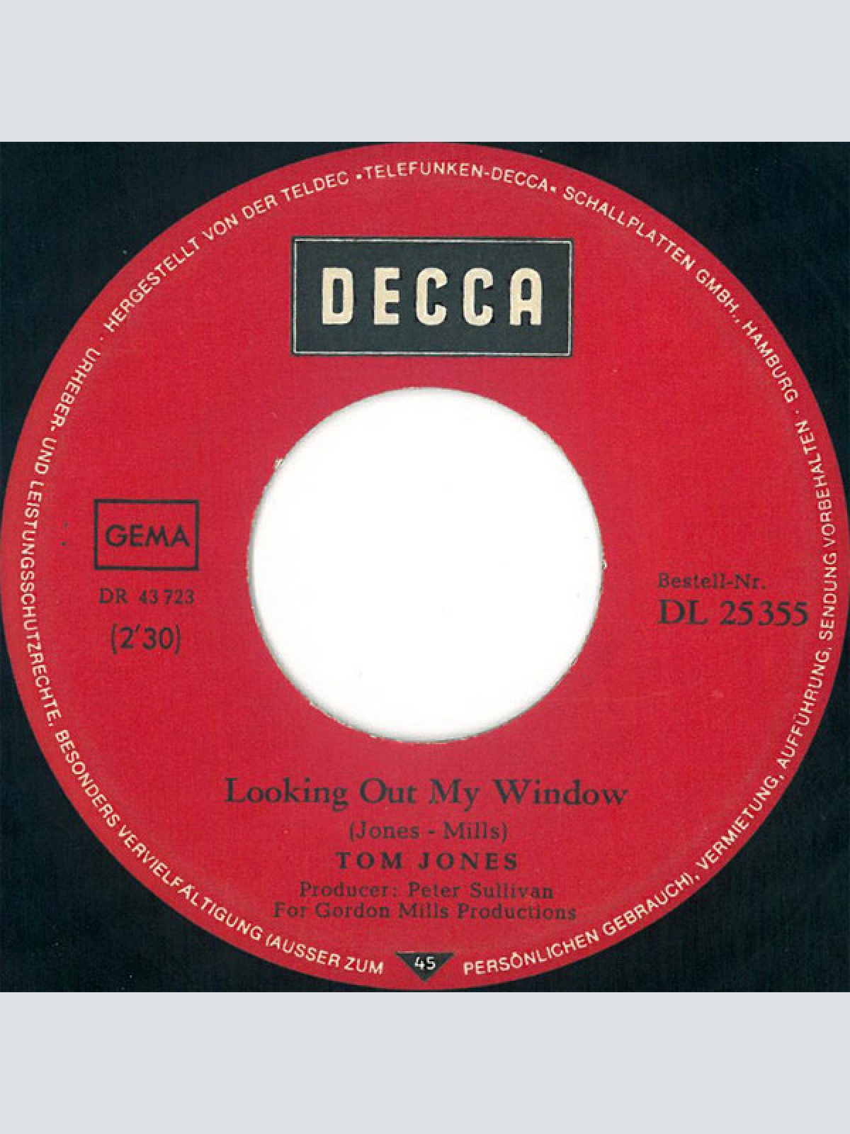 Vinyl / Tom Jones - A Minute Of Your Time