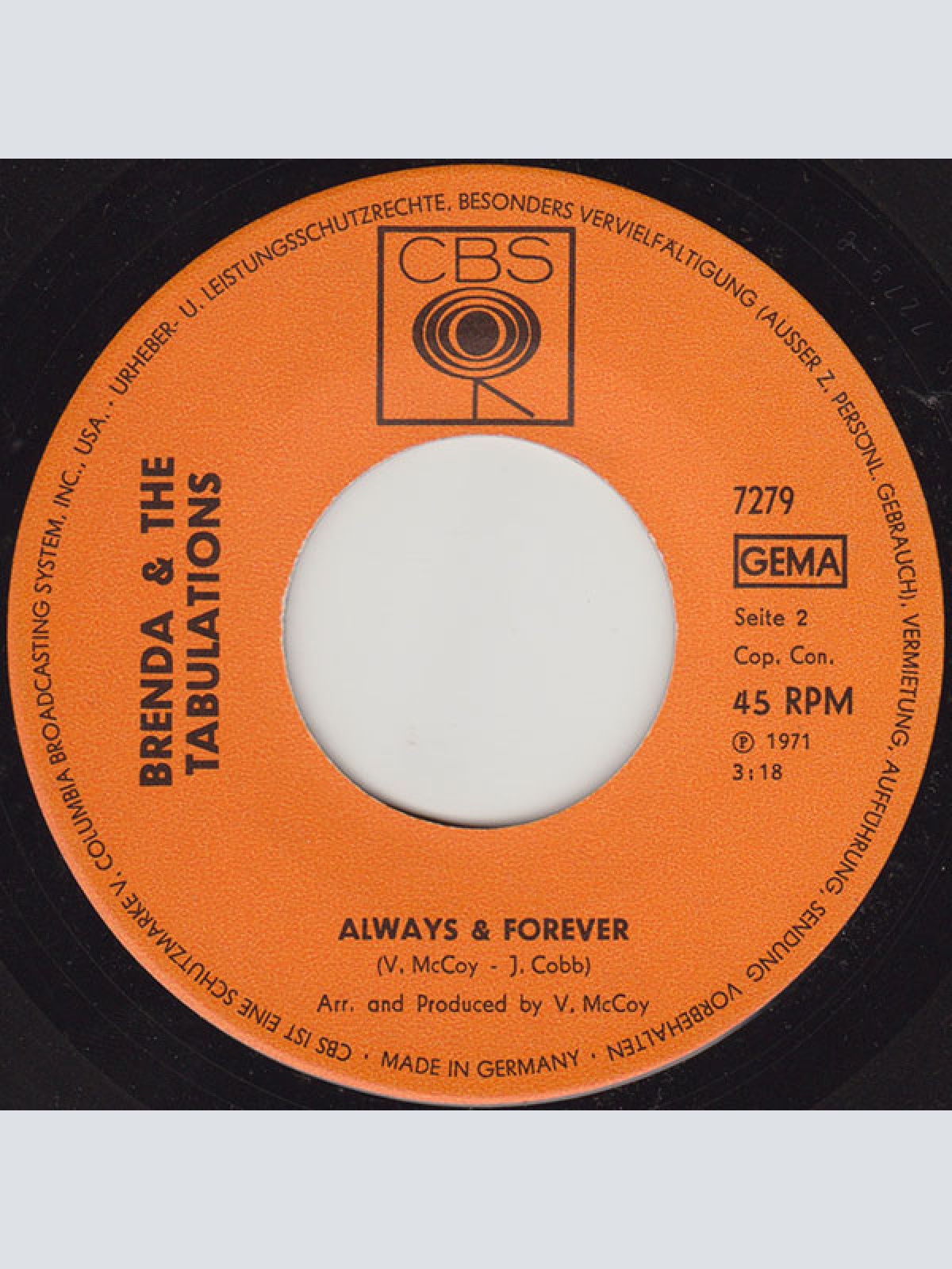 Vinyl / Brenda & The Tabulations - Right On The Tip Of My Tongue / Always & Forever