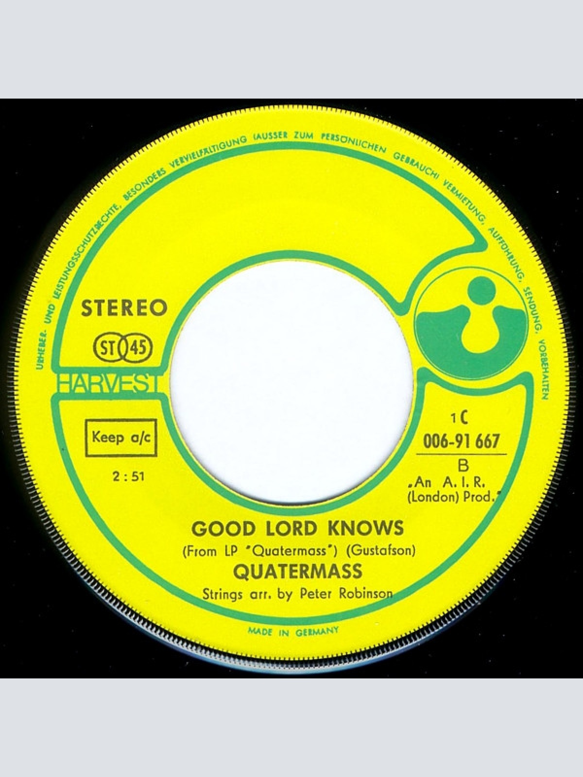 Vinyl / Quatermass (3) - Black Sheep Of The Family / Good Lord Knows