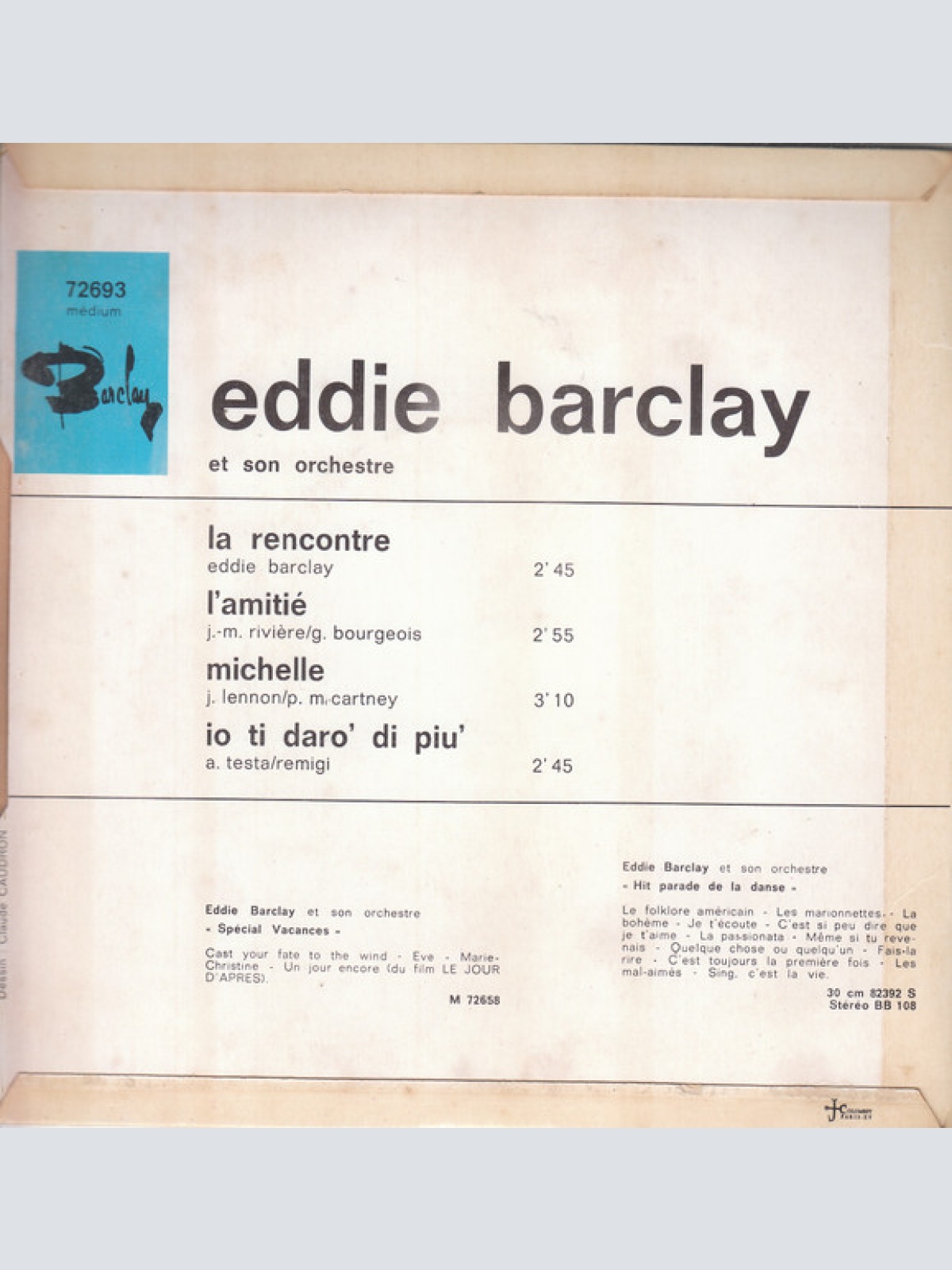 Vinyl / Eddie Barclay Et Son Orchestre - La Rencontre