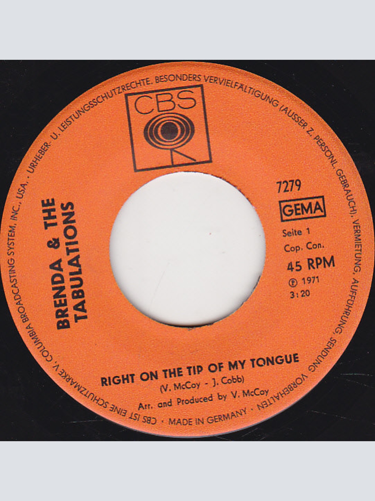 Vinyl / Brenda & The Tabulations - Right On The Tip Of My Tongue / Always & Forever