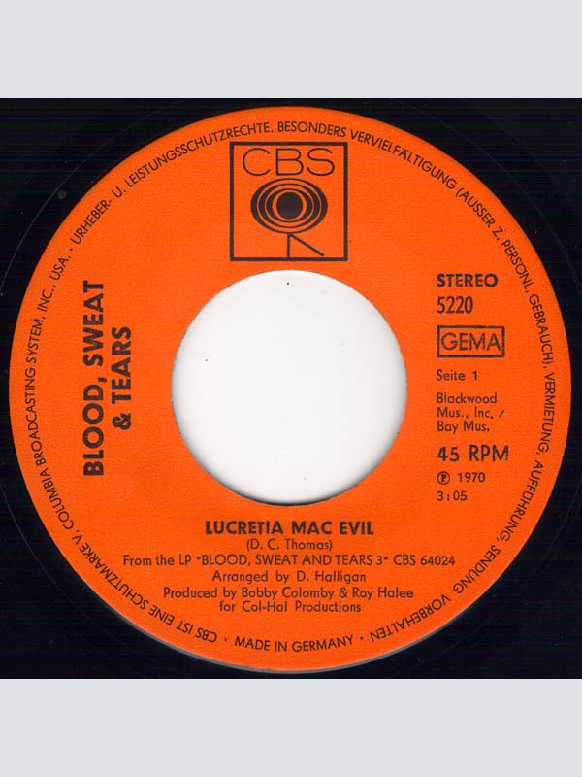 Vinyl / Blood, Sweat & Tears* - Lucretia Mac Evil