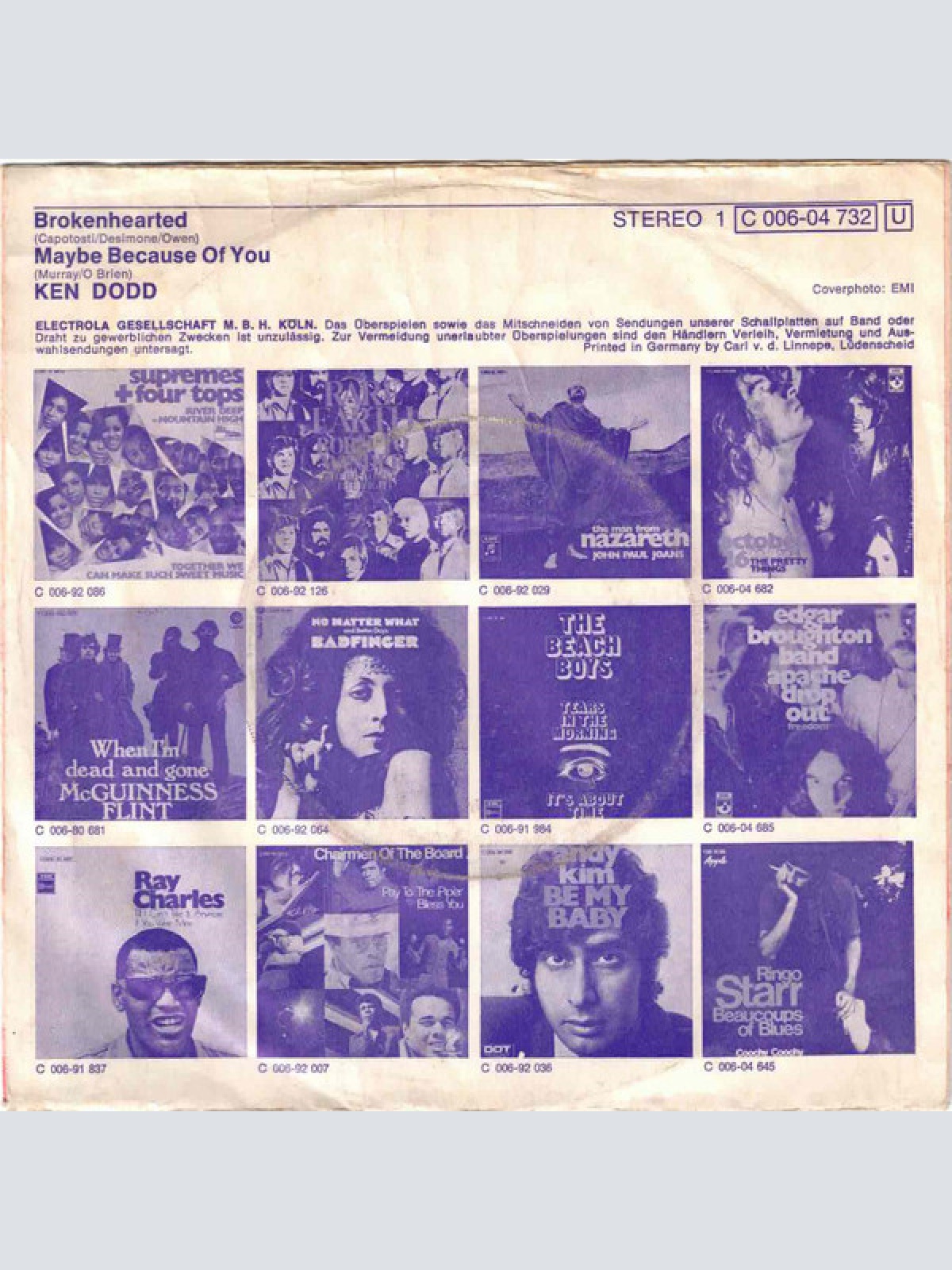 Vinyl / Ken Dodd -  Brokenhearted