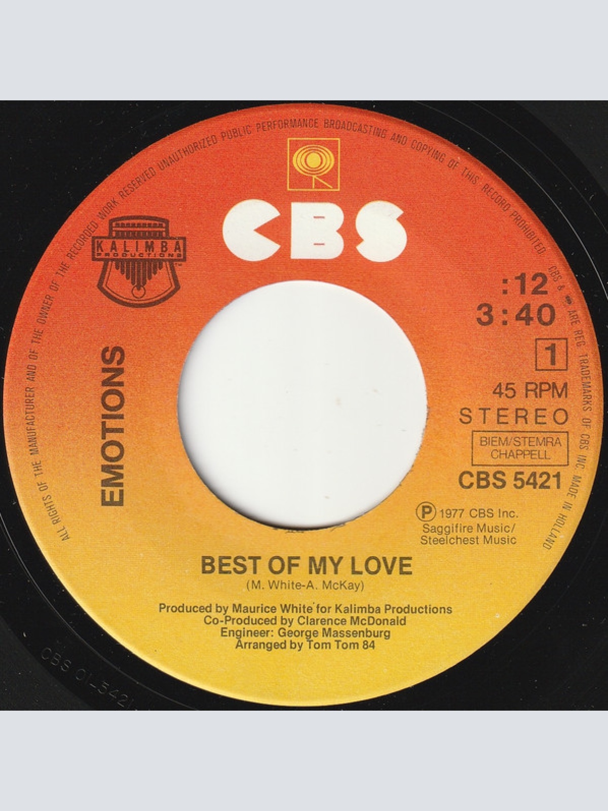 Vinyl / Emotions* - Best Of My Love