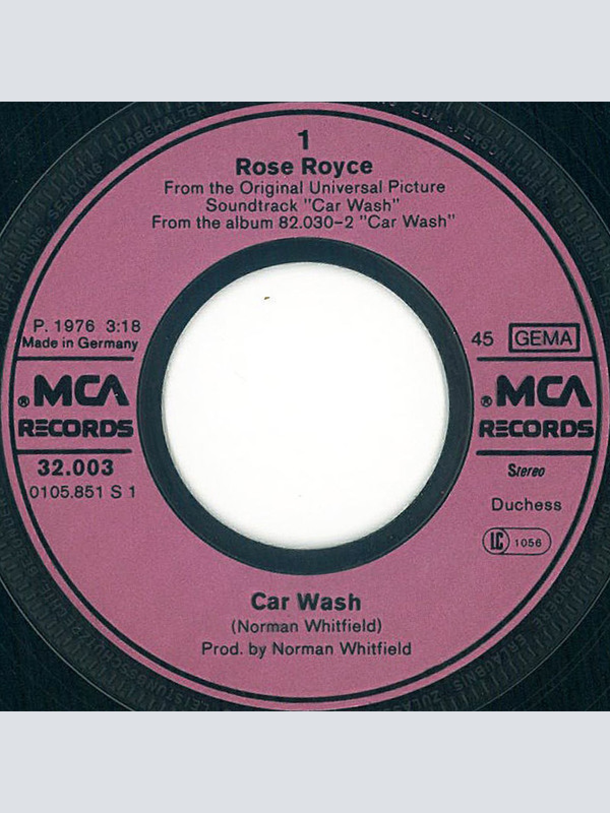 Vinyl / Rose Royce - Car Wash
