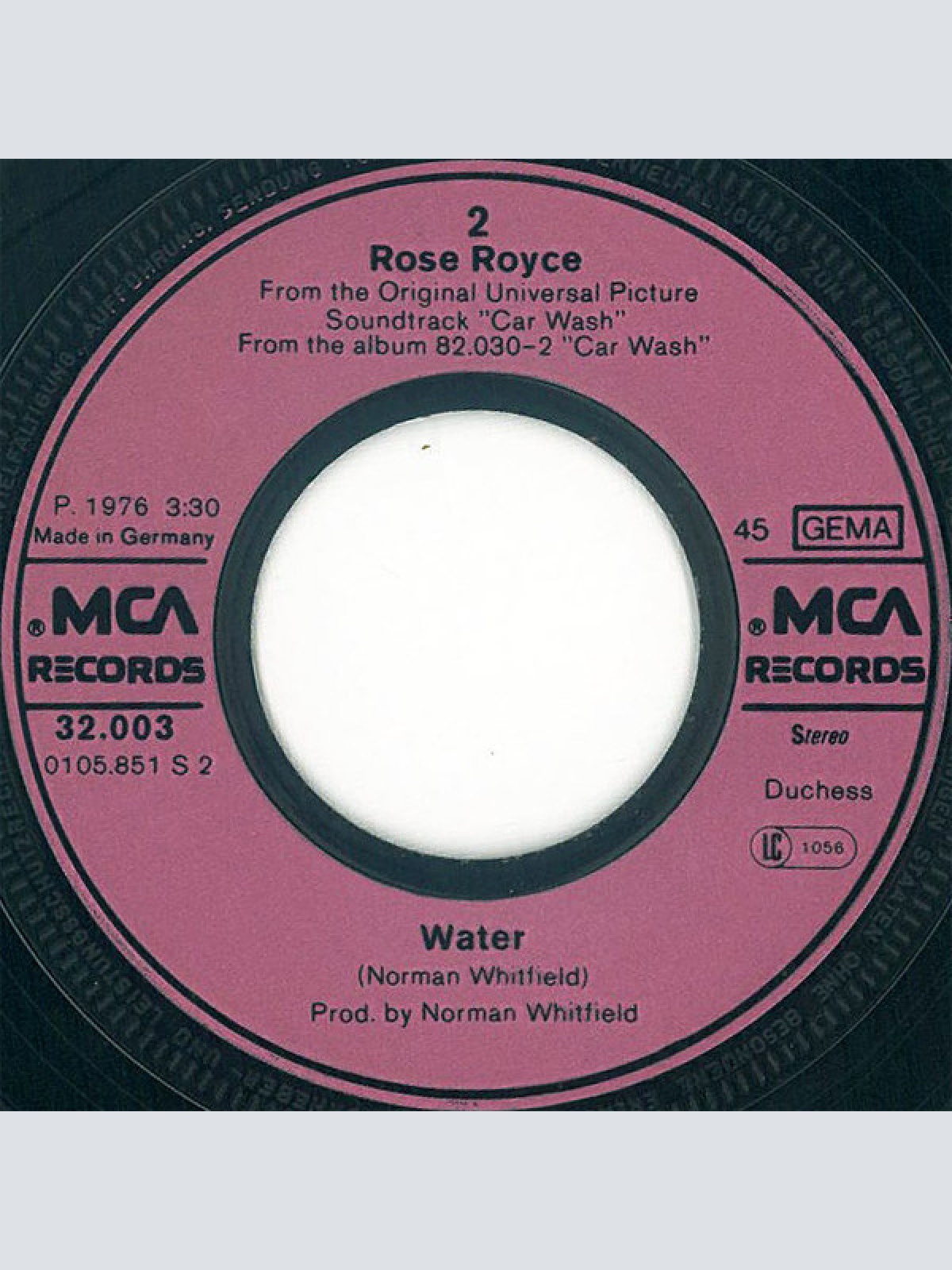 Vinyl / Rose Royce - Car Wash