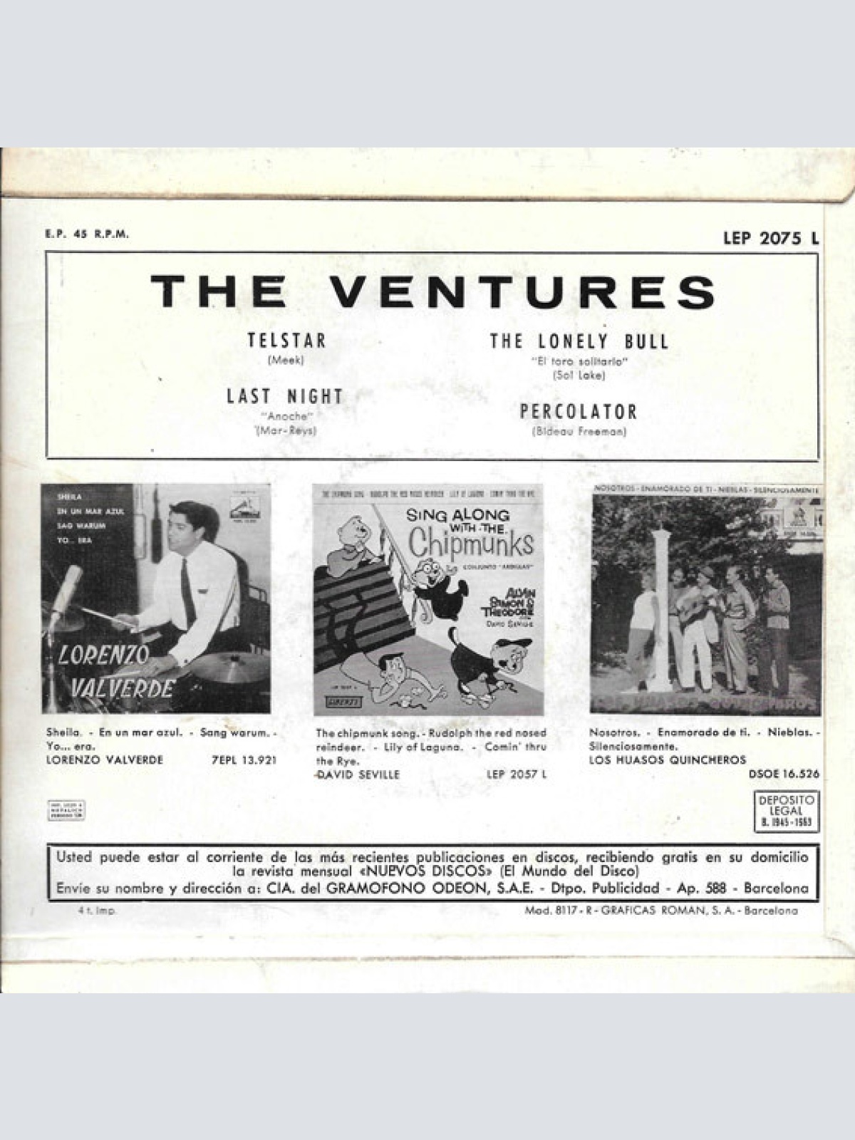 Vinyl / The Ventures - Telstar / The Lonely Bull / Percolator / Last Night