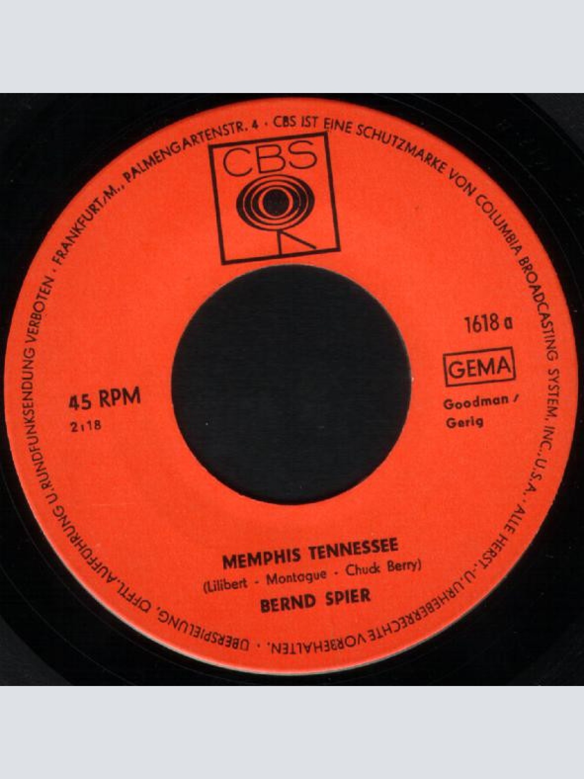 Vinyl / Bernd Spier - Memphis Tennessee