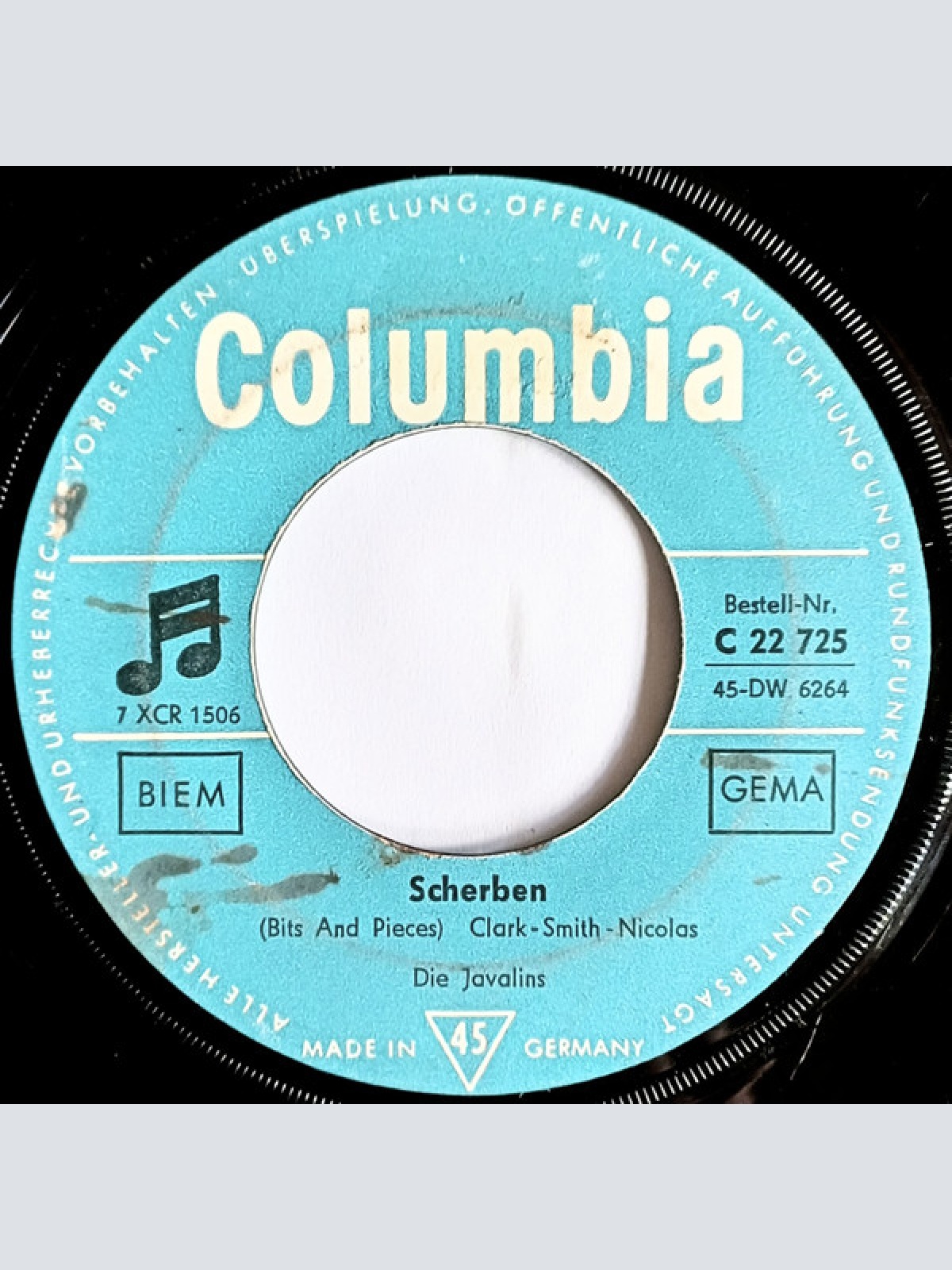 Vinyl / The Javalins - Scherben (Bits And Pieces) / Tanz Doch Mit Mir Swim (Let's All Do The Swim)